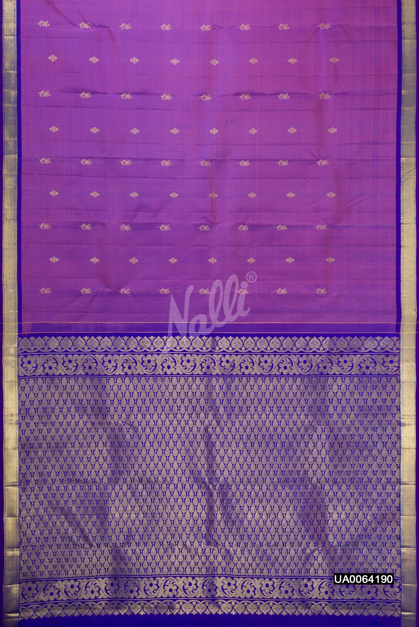 Lavender Dual Tone Kanchipuram Silk Saree
