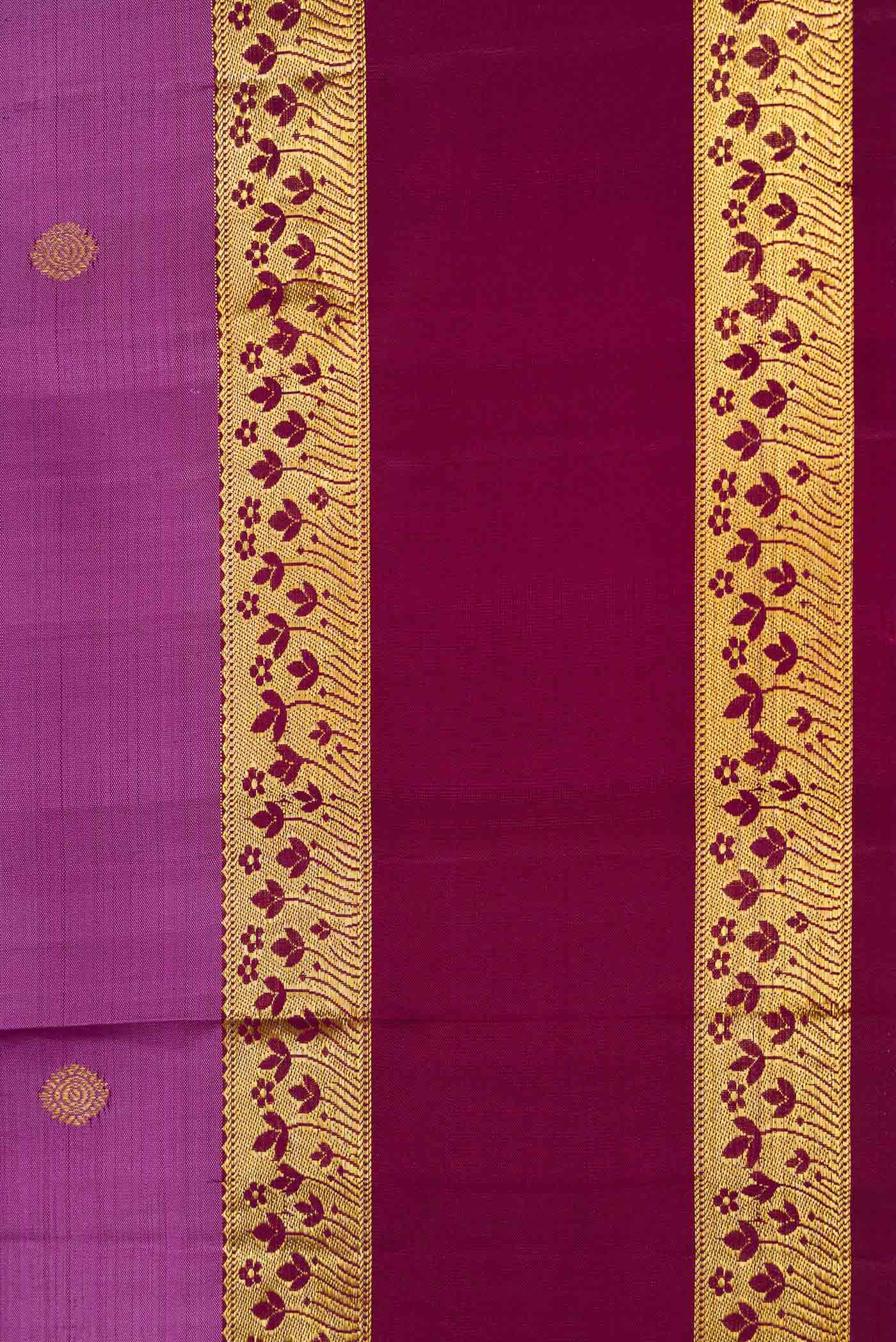 Lavender Dual Tone Kanchipuram Silk Saree - Image 3