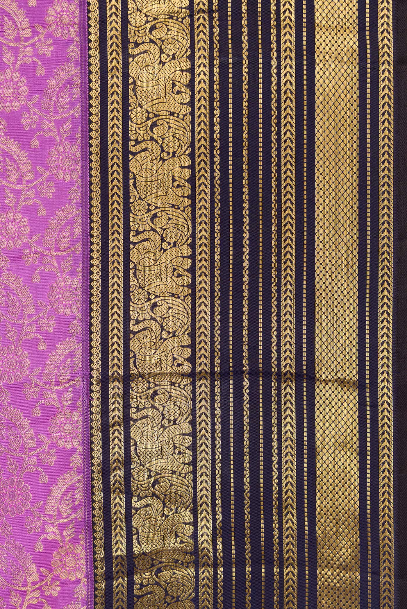 Lavender Kanchipuram Silk Saree - Image 3
