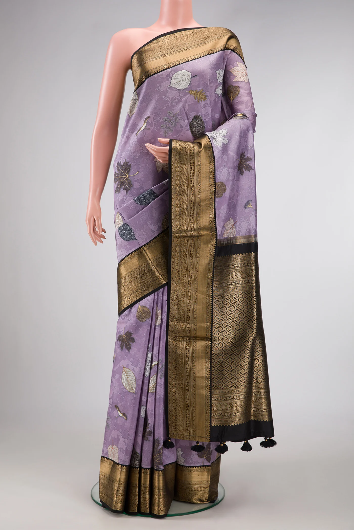 Lavender Dual Tone Kanchipuram Silk Saree
