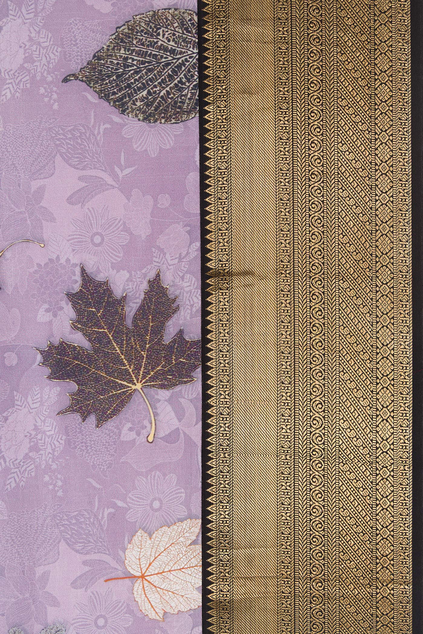 Lavender Dual Tone Kanchipuram Silk Saree - Image 3
