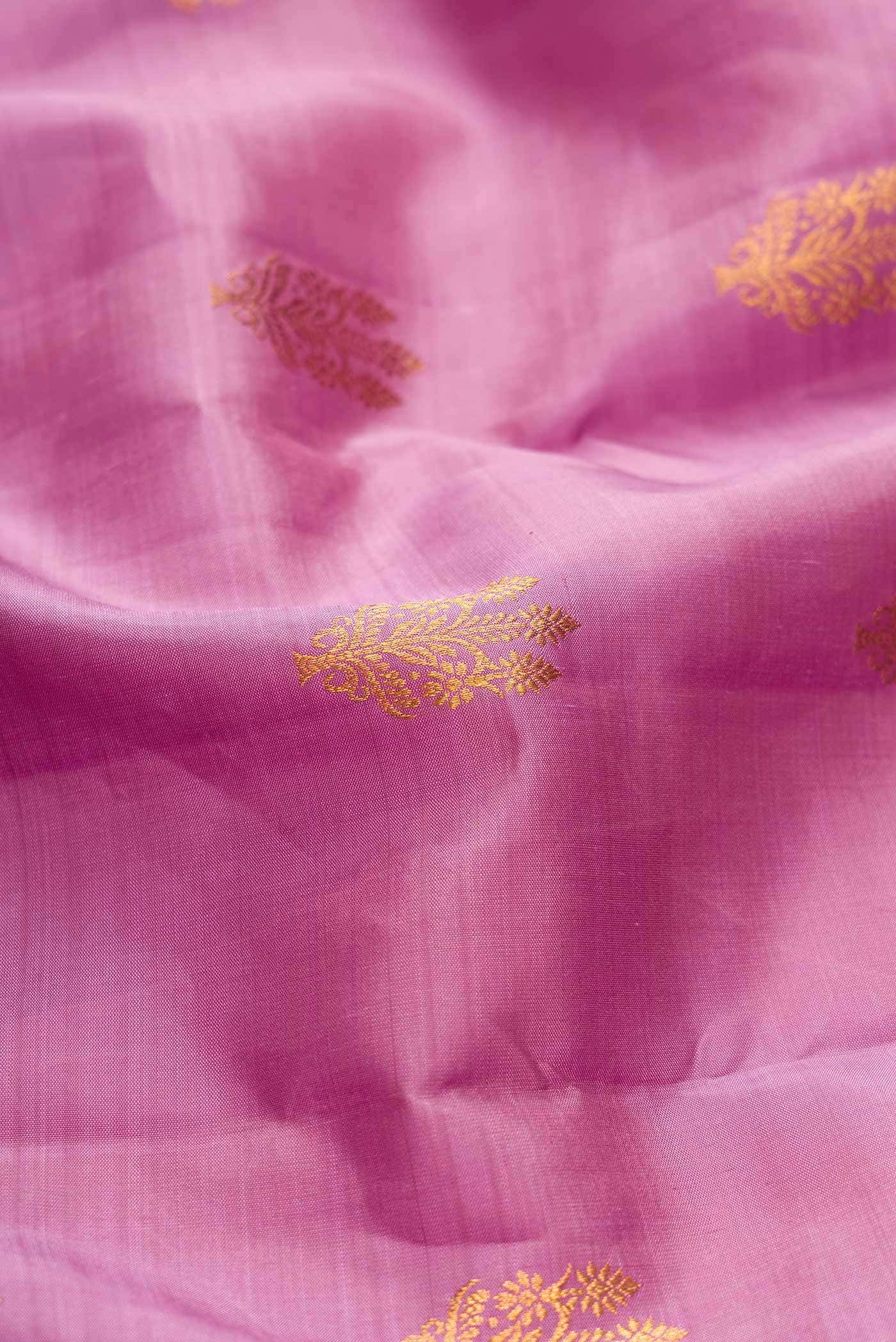 Lavender Dual Tone Kanjivaram Silk Saree - Image 3