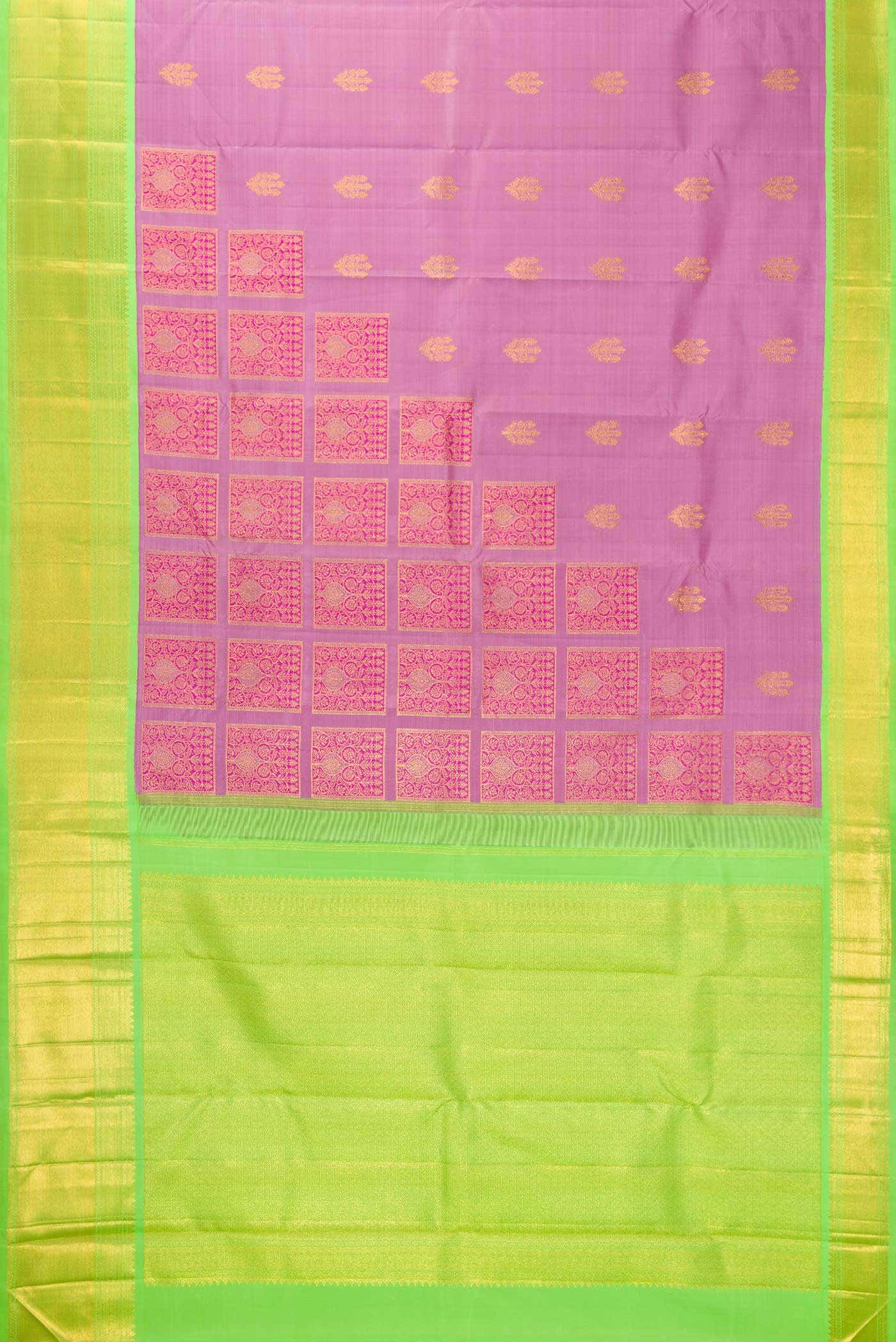 Lavender Dual Tone Kanjivaram Silk Saree - Image 4
