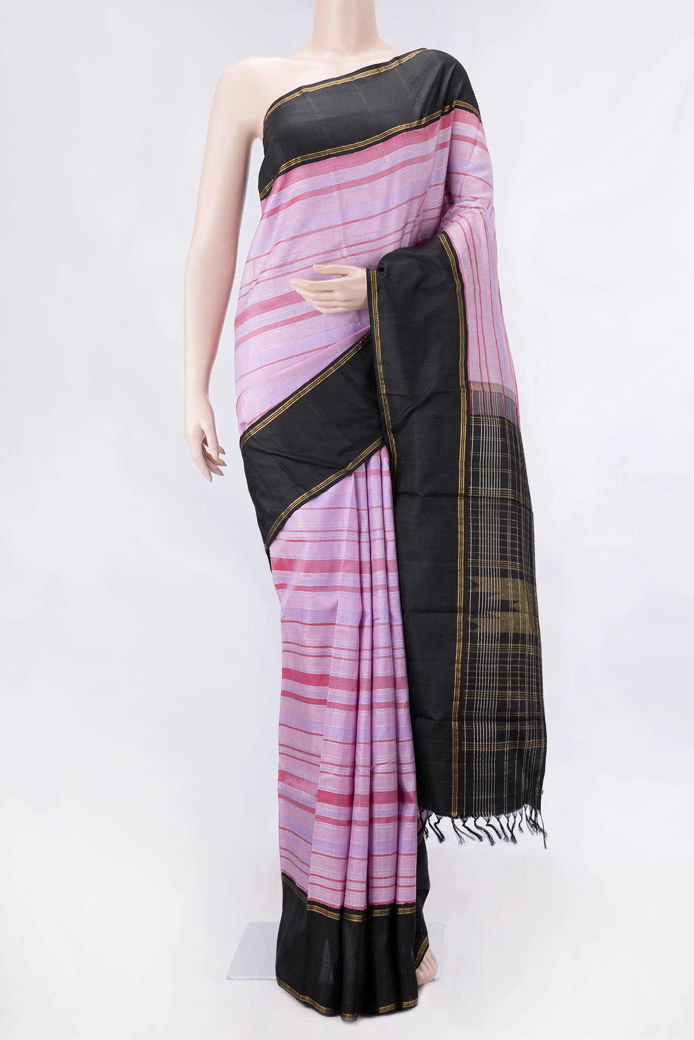 Pure Silk Pure Zari Lavender Dual Tone Kanjivaram Saree
