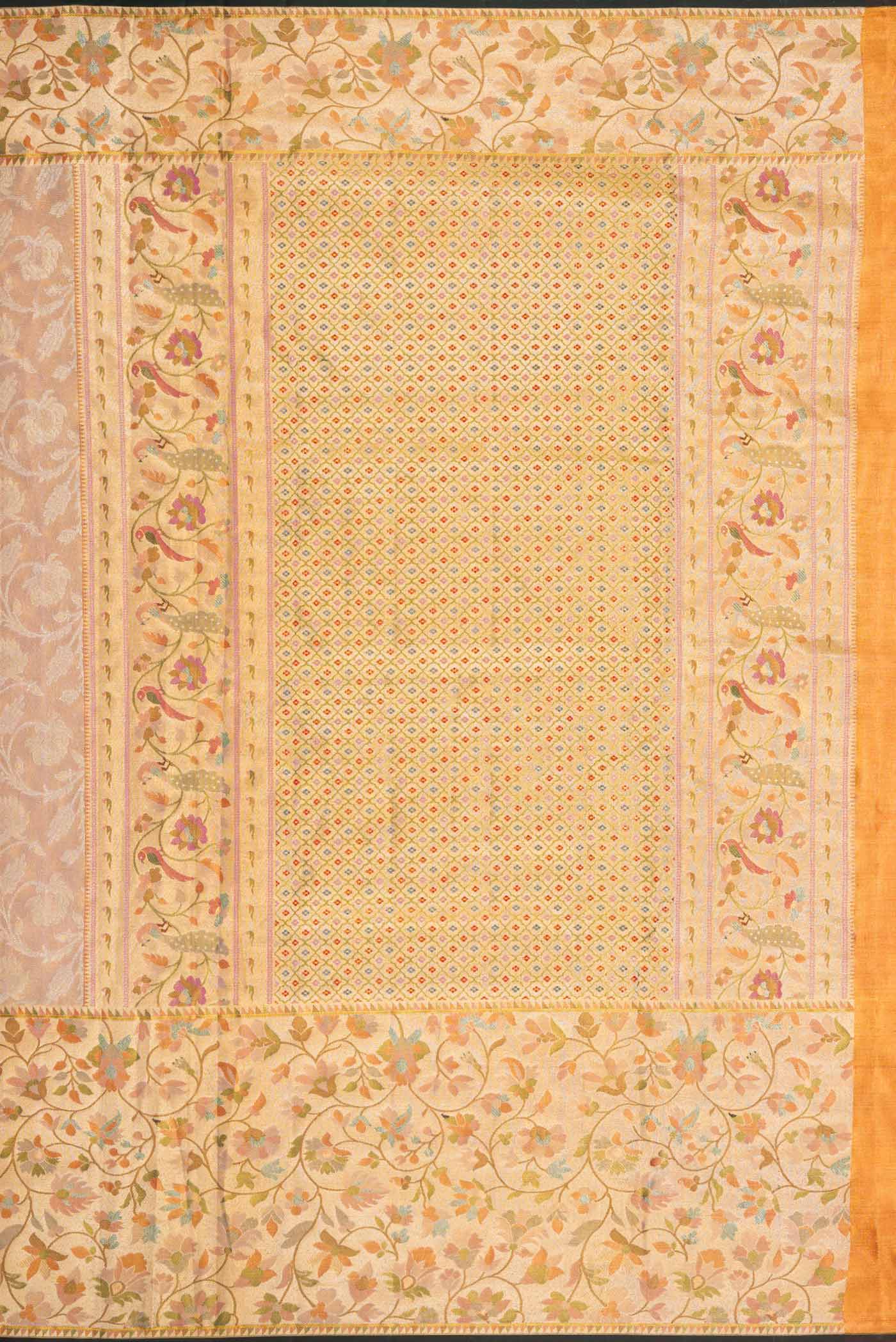 Sandel with Gold Color Kanchipuram Tissue Silk Saree - Image 7