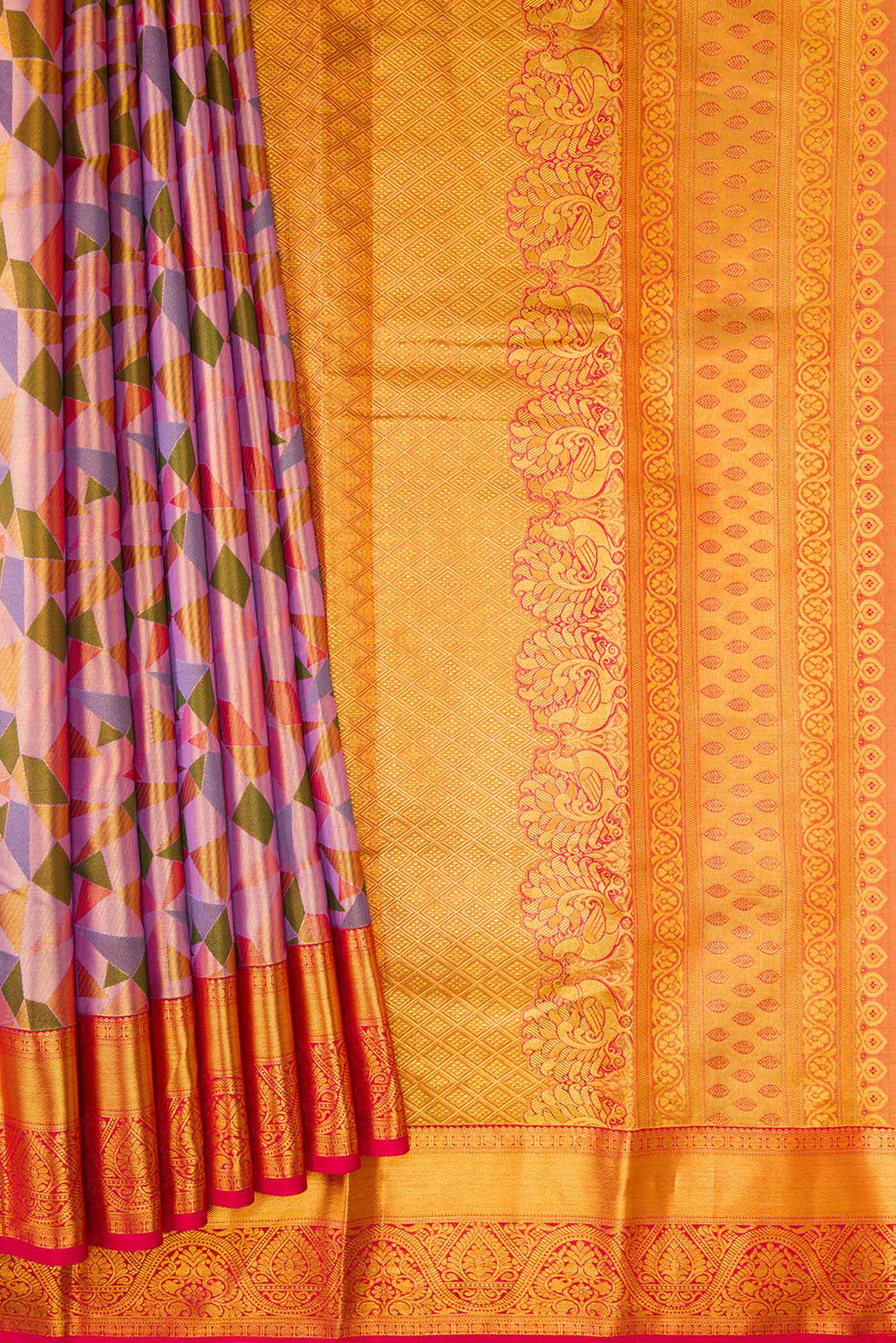 Multi Color Kanjivaram Tissue Silk Saree - Image 4