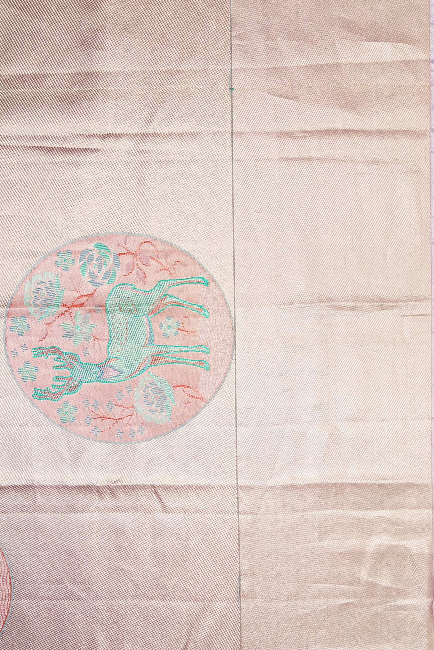 Lavender Dual Tone Kanjivaram Tissue Silk Saree - Image 3