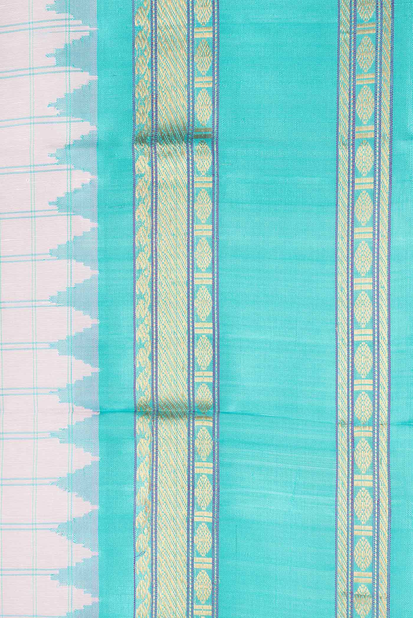 Lavender Gadwal cotton Saree - Image 3