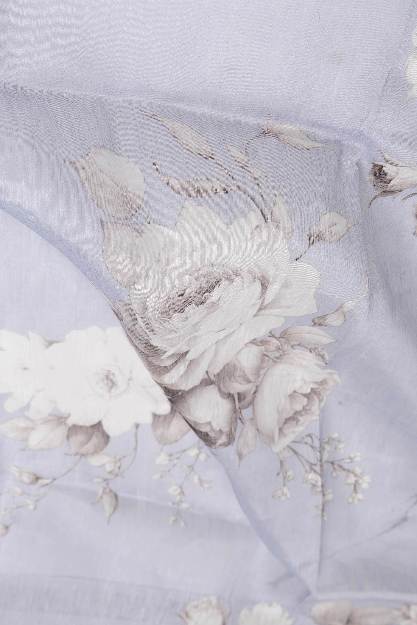 Lilac Linen Saree - Image 2