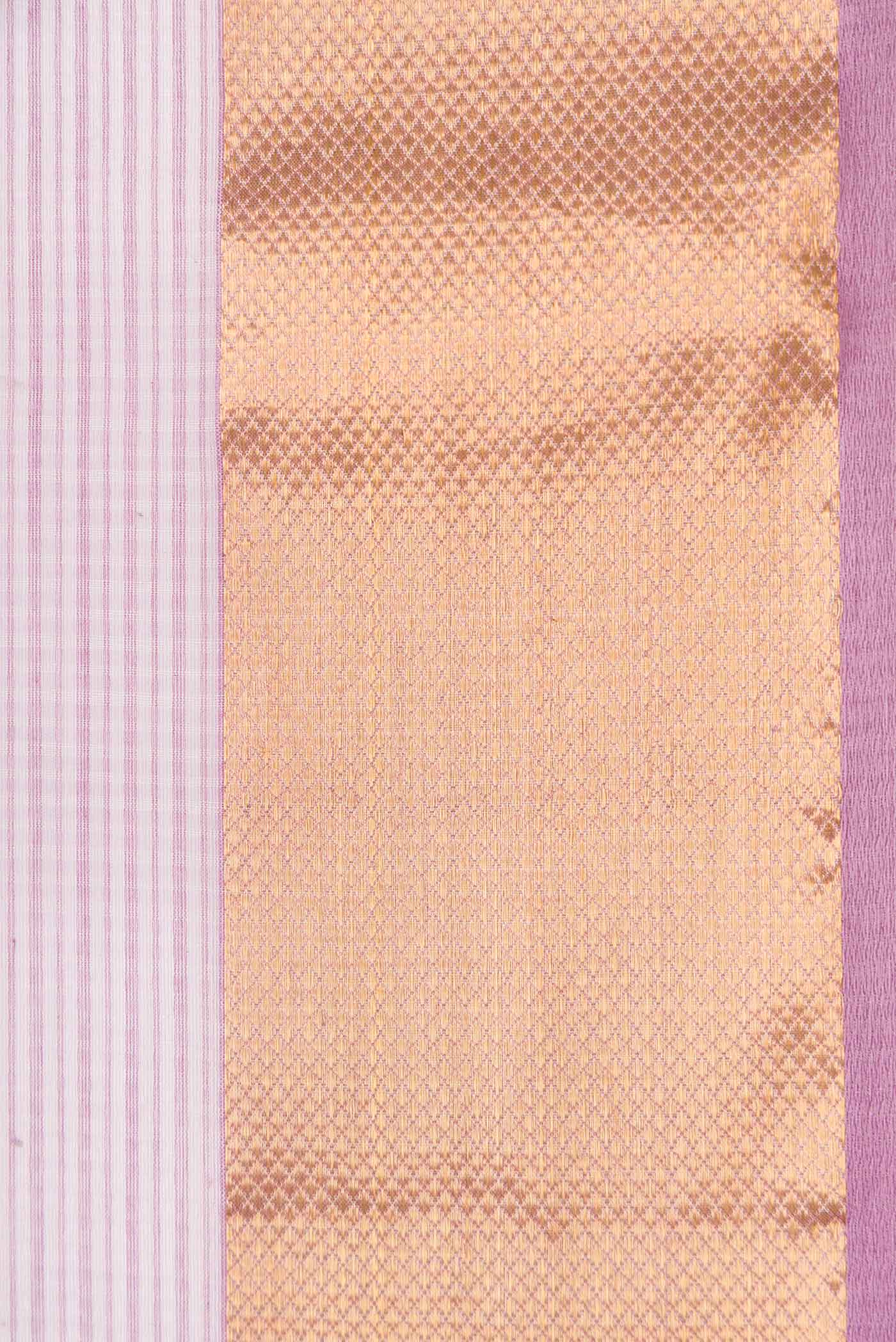 Lavender Dual Tone Maheshwari Silk Saree - Image 3