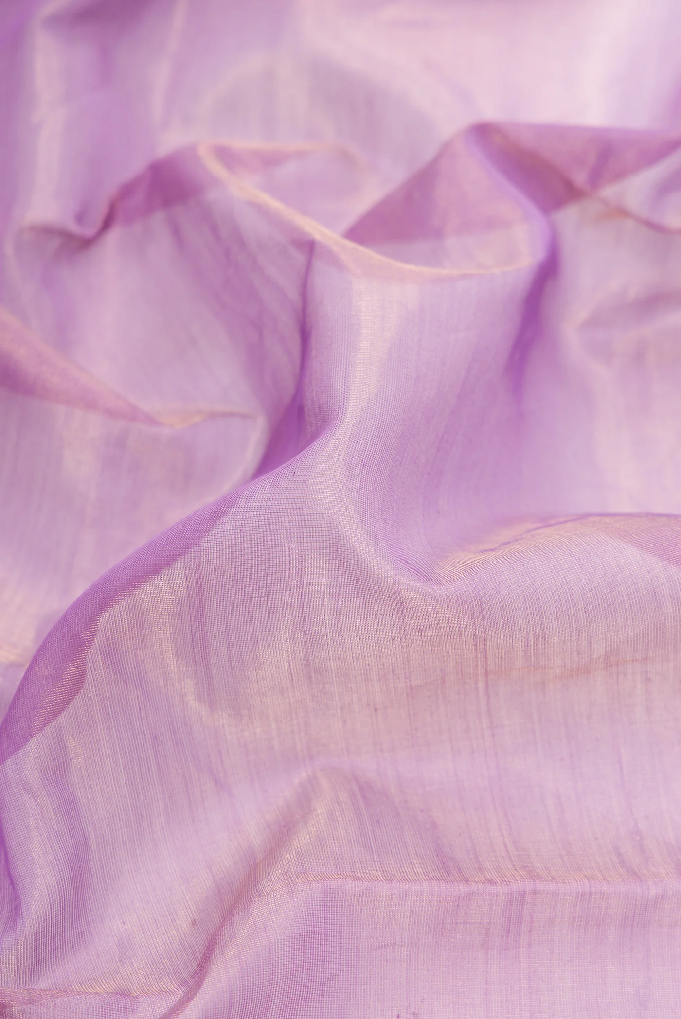 Lavender Dual Tone Maheshwari Tissue Silk Cotton Saree - Image 2