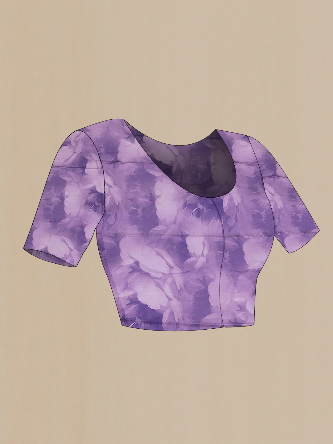 Lavender Satin Silk Saree - Image 4