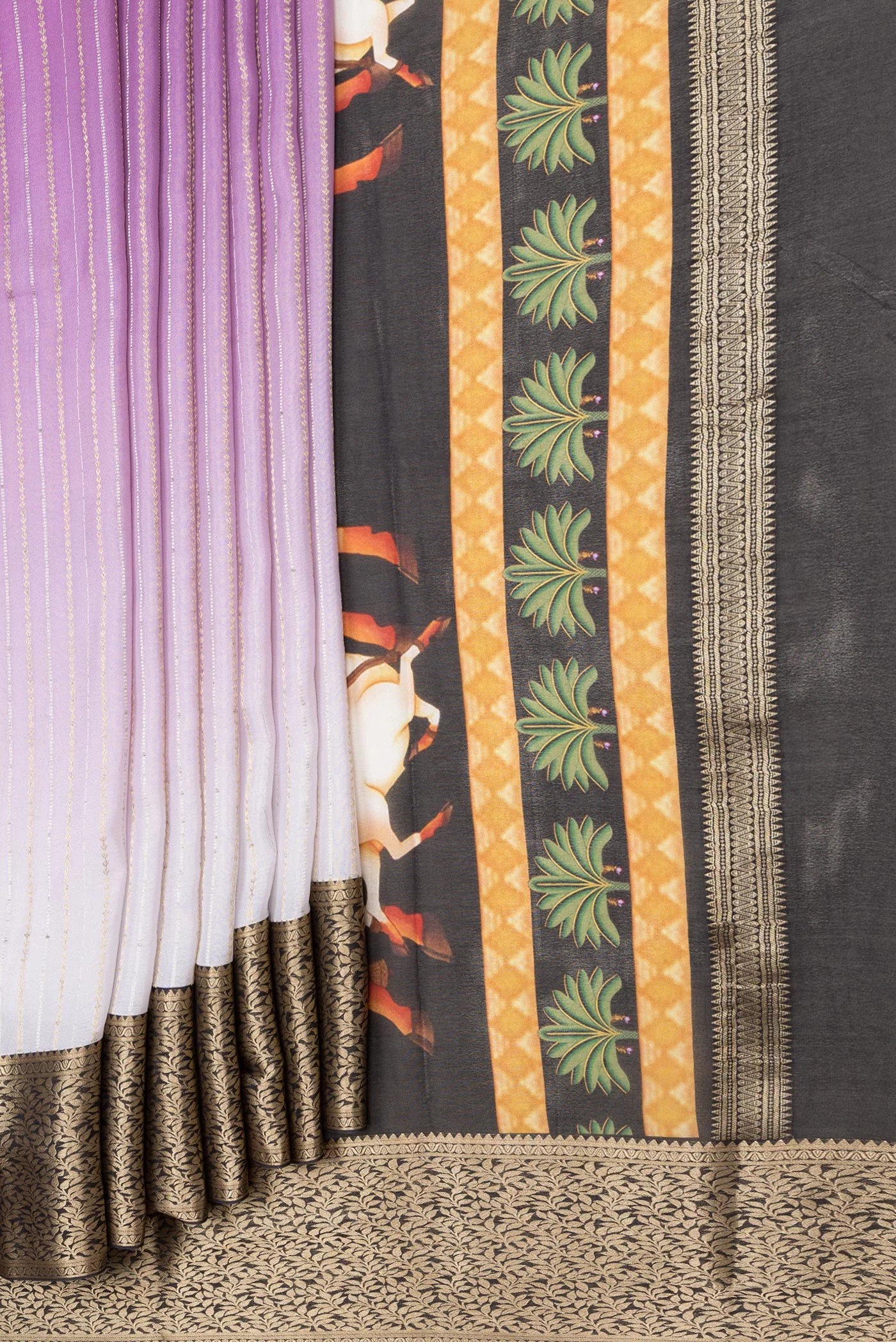 Lavender Mysore Crepe Saree - Image 4