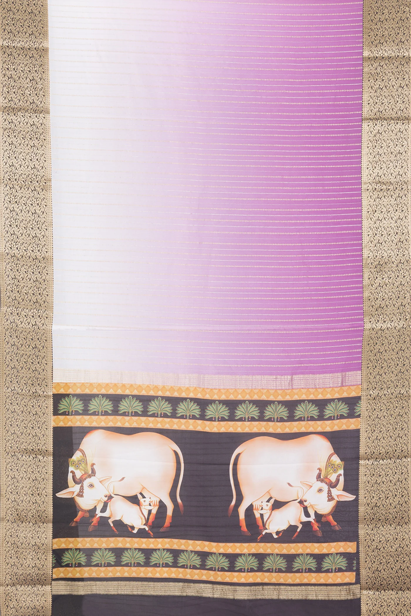 Lavender Mysore Crepe Saree - Image 6