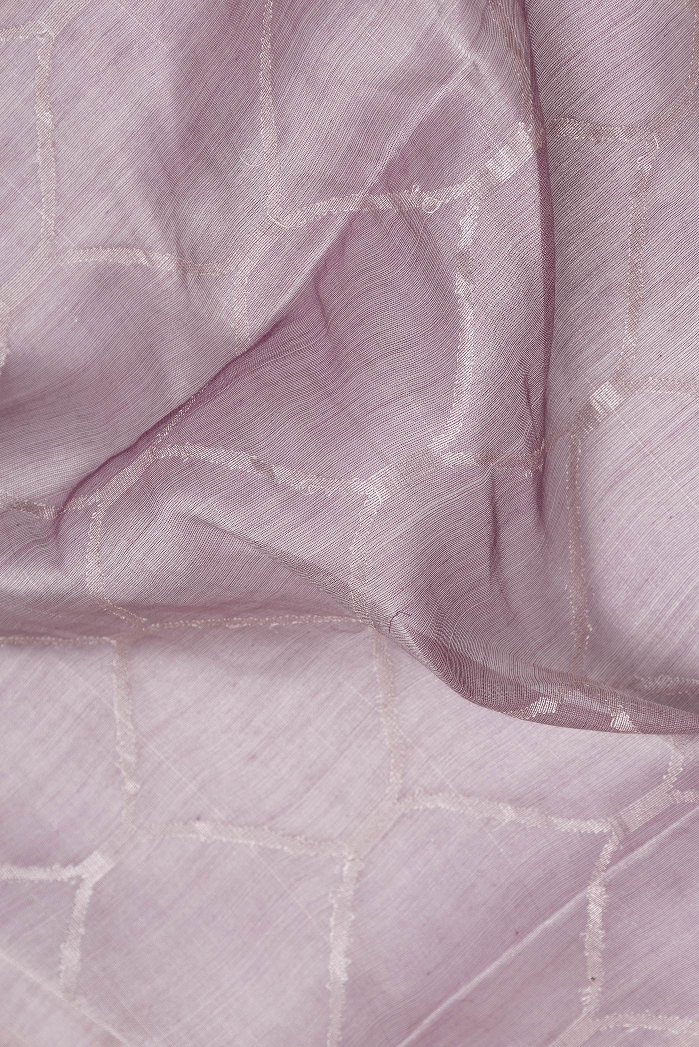 Lavender Dual Tone Chanderi Tissue Silk Saree - Image 2