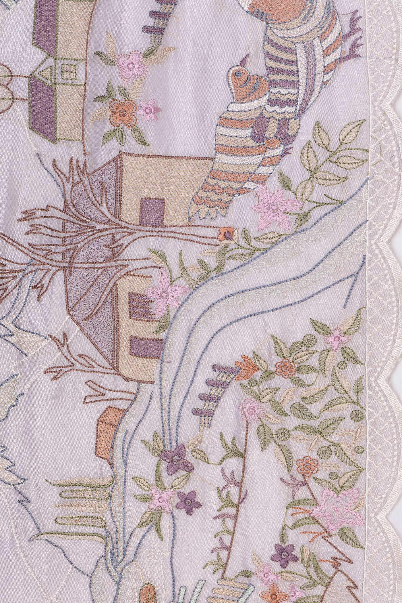Lavender Organza Silk Saree - Image 3