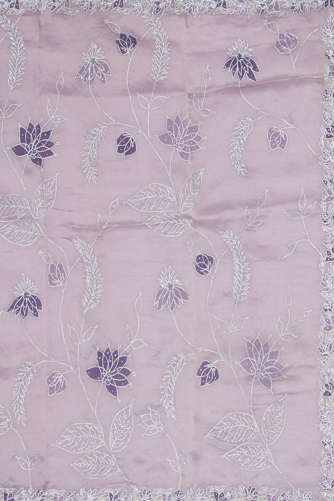 Lavender Organza Silk Saree - Image 7