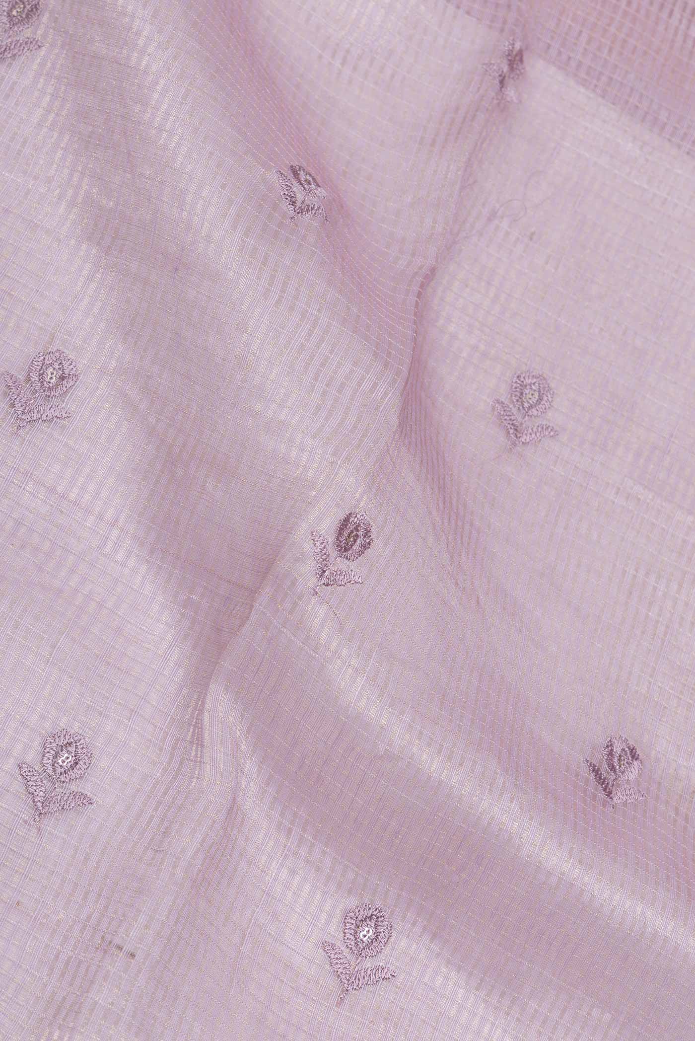 Lavender Dual Tone Organza Silk Saree - Image 2