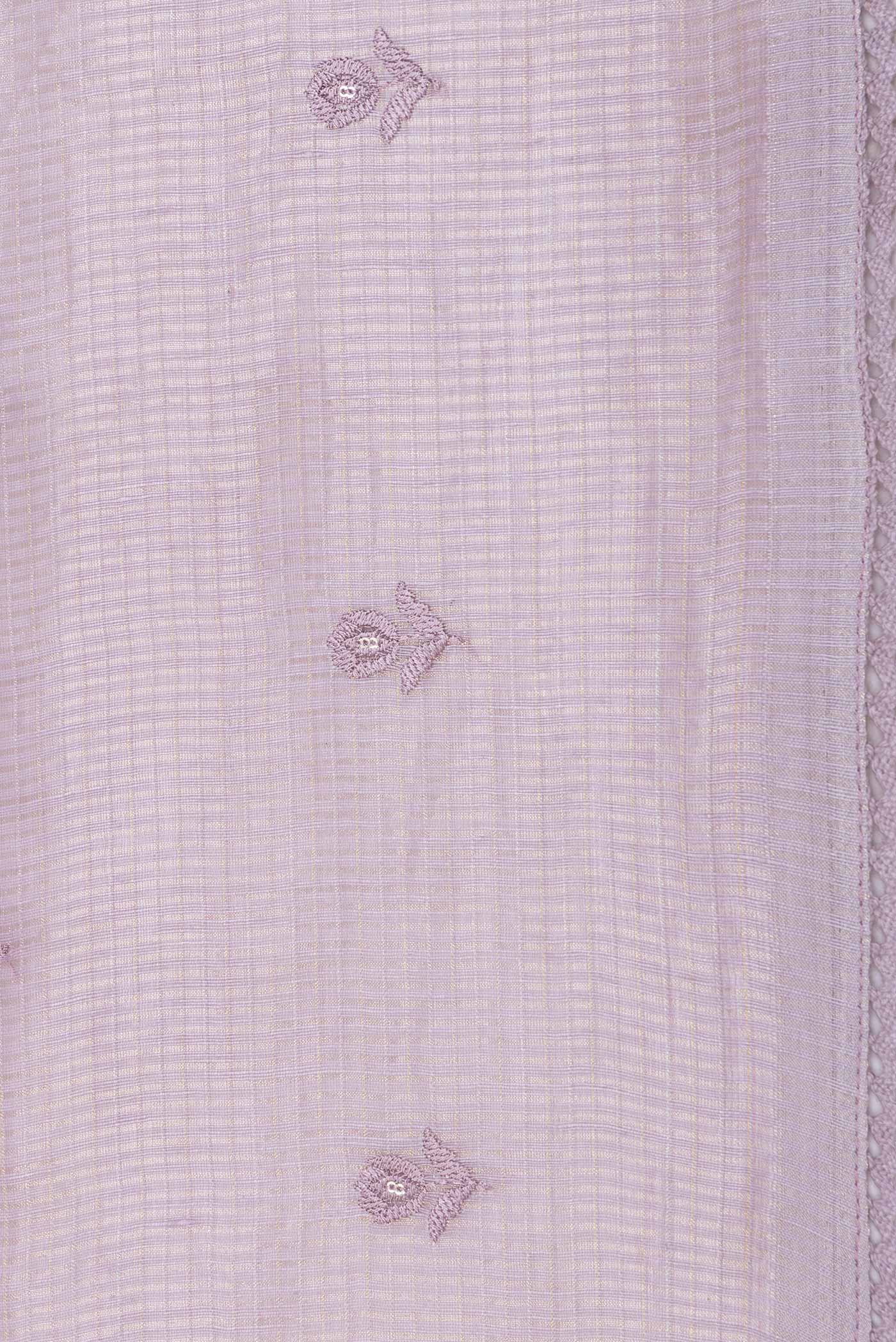 Lavender Dual Tone Organza Silk Saree - Image 3