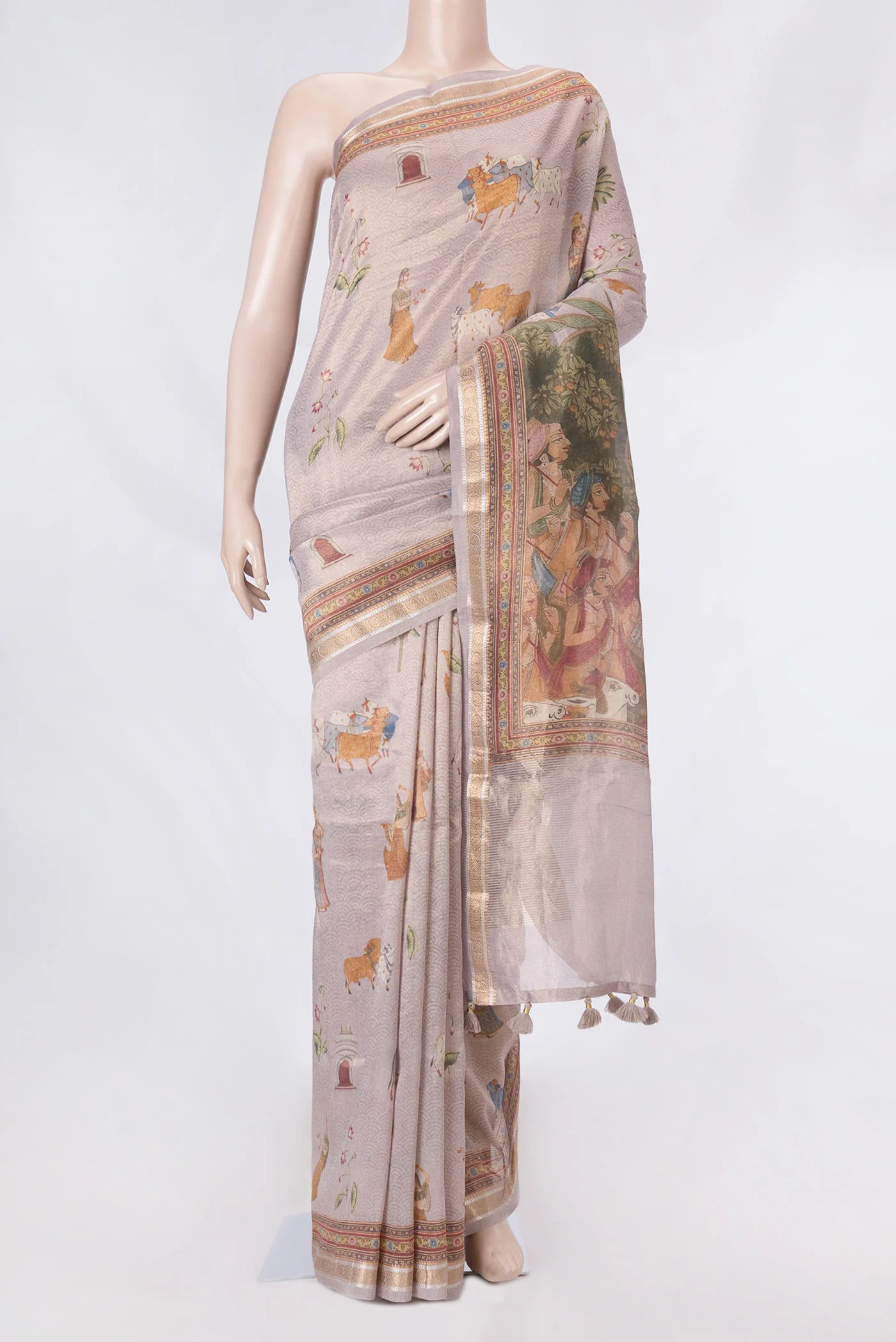 Lavender Dual Tone Organza Silk Saree
