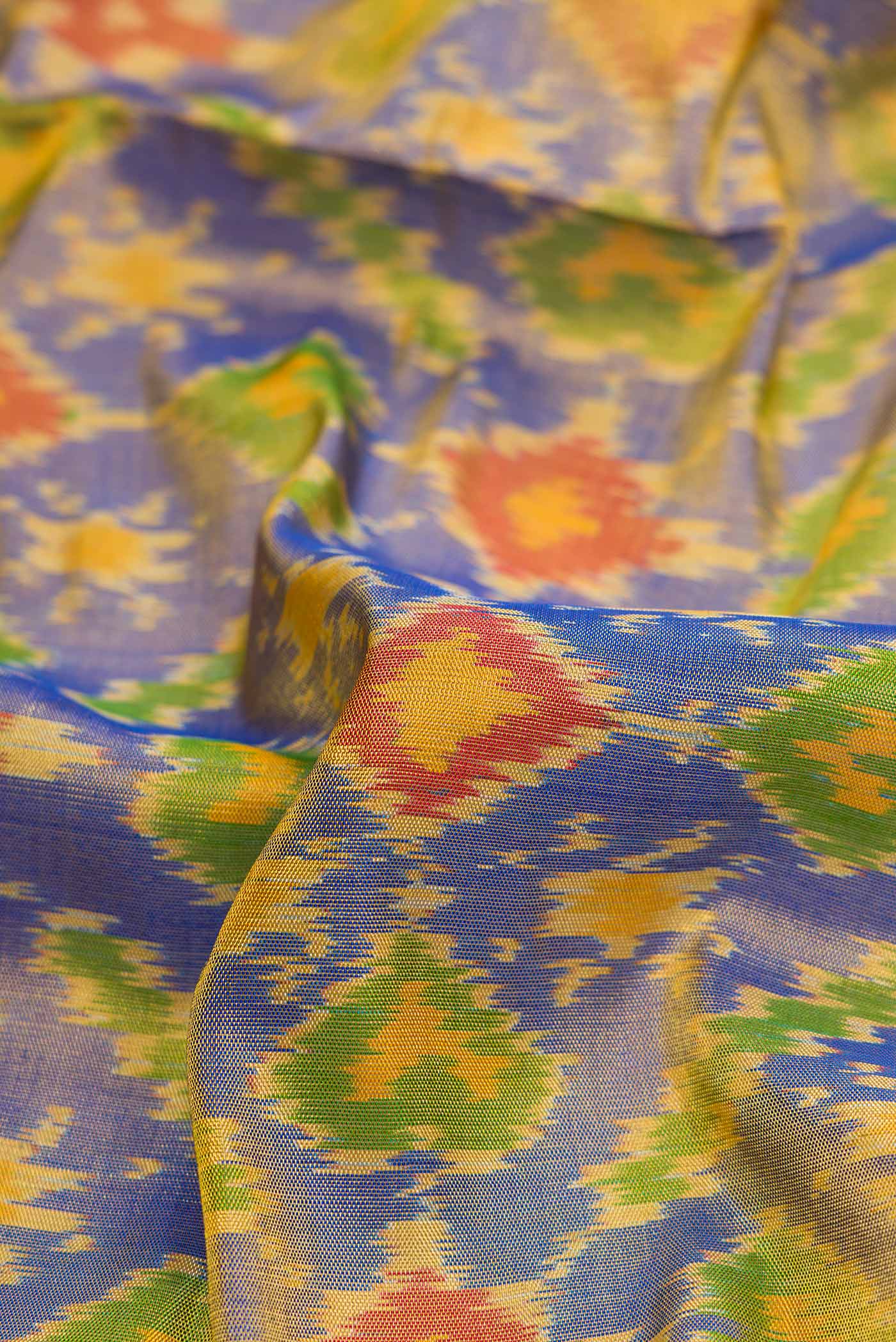 Blue Dual Tone Rajkot Patola Silk Saree - Image 2
