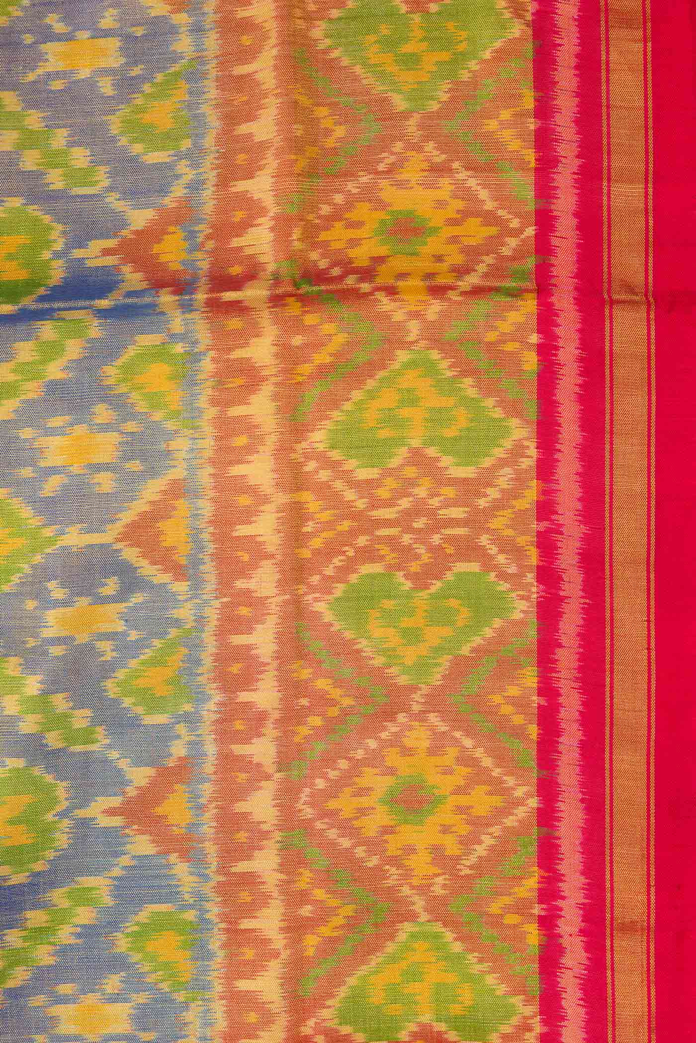 Blue Dual Tone Rajkot Patola Silk Saree - Image 3