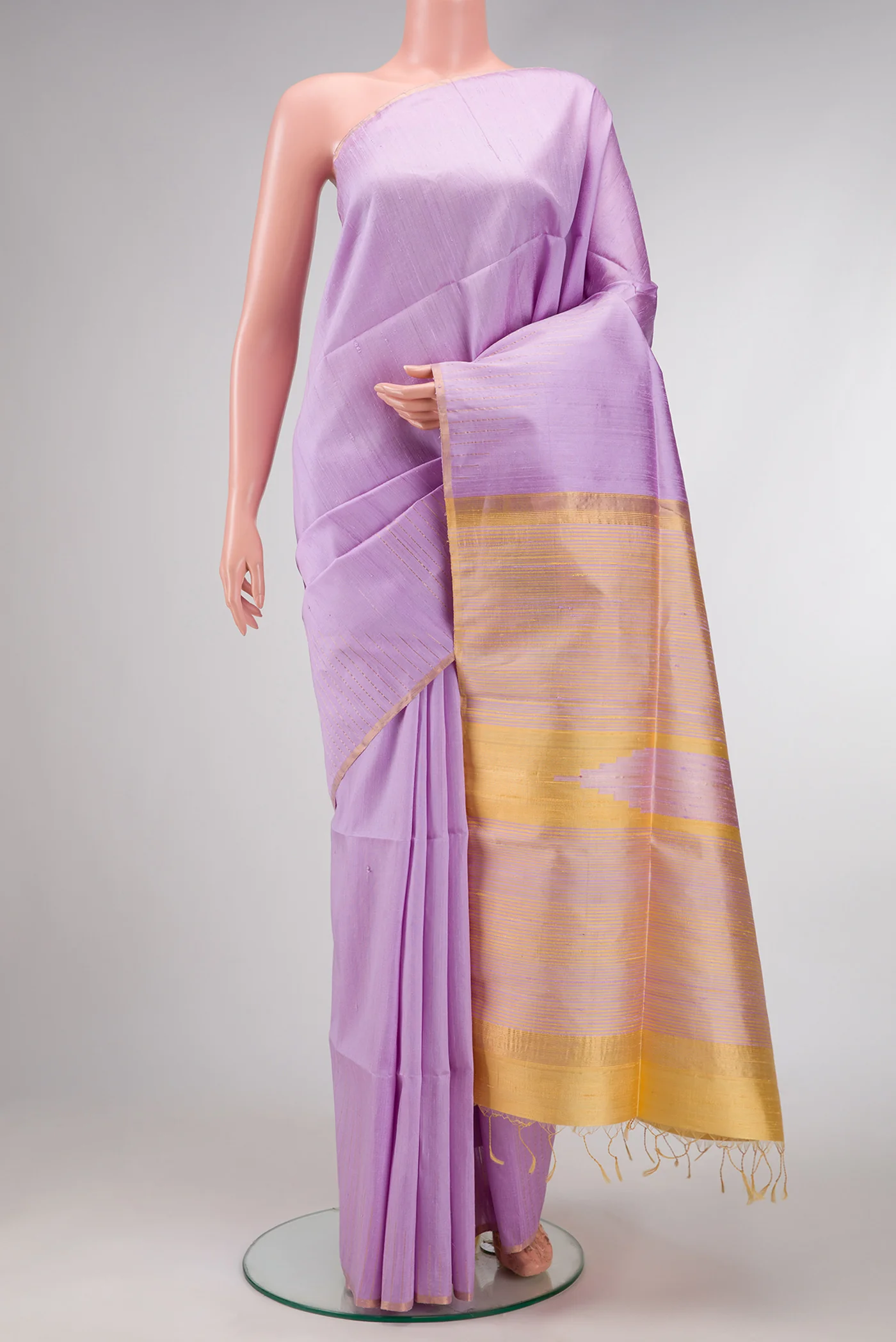 Lavender Raw Silk Saree