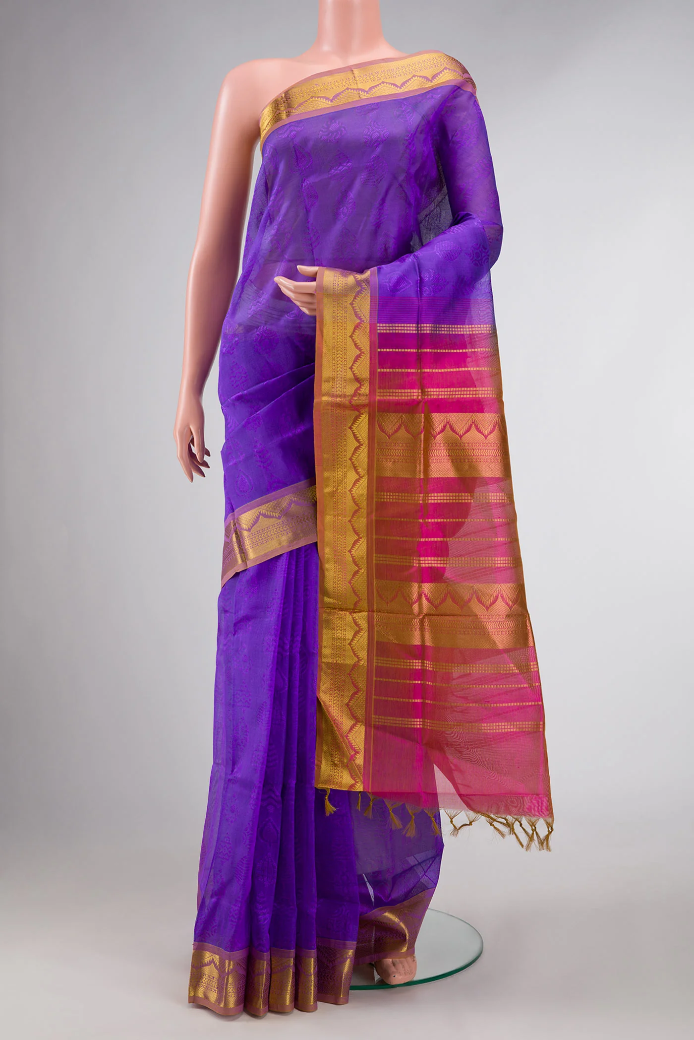 Lilac Silk Cotton Saree