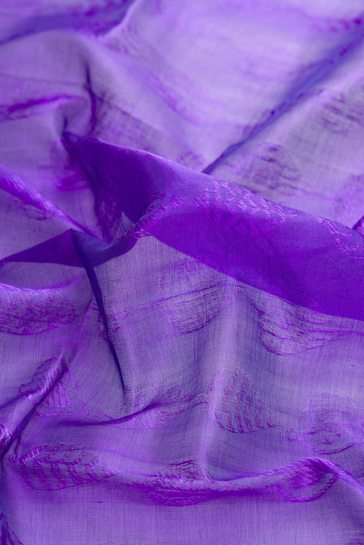 Lilac Silk Cotton Saree - Image 2