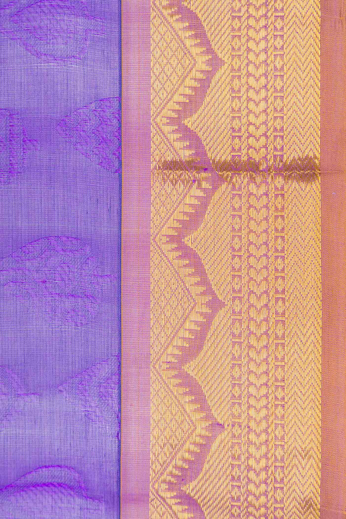 Lilac Silk Cotton Saree - Image 3