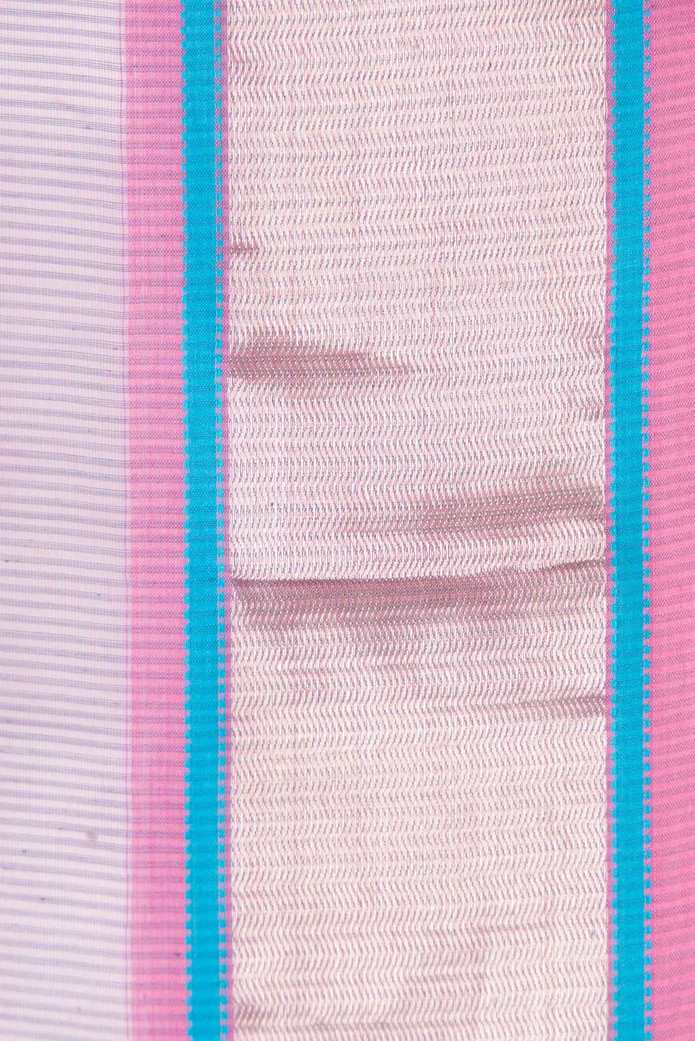 Lavender Maheshwari Silk Cotton Saree - Image 3