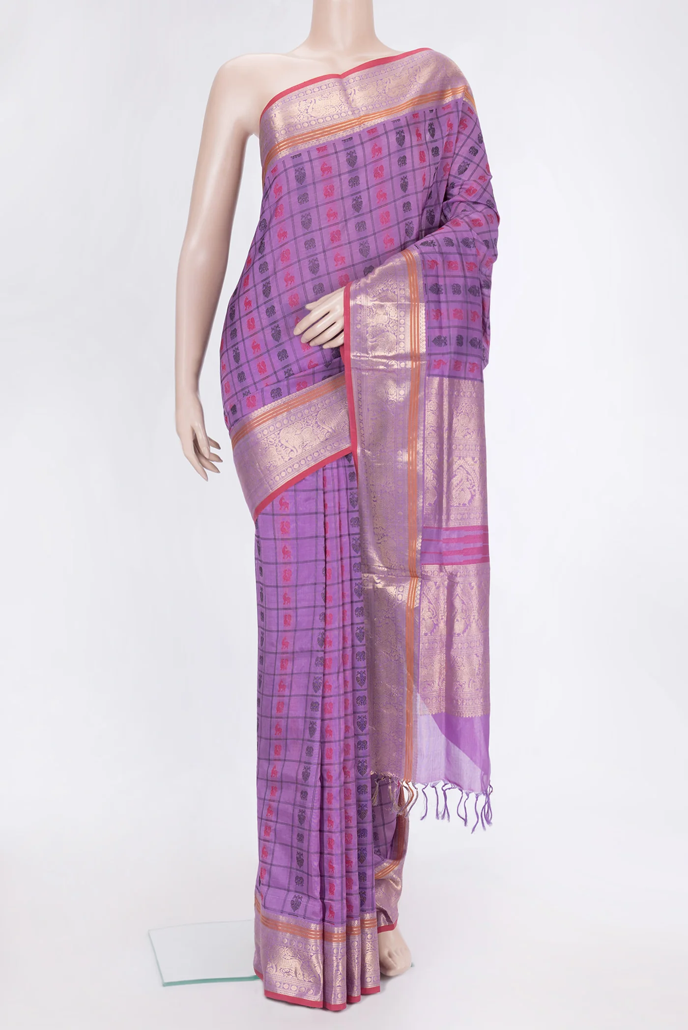 Lavender Silk Cotton Saree