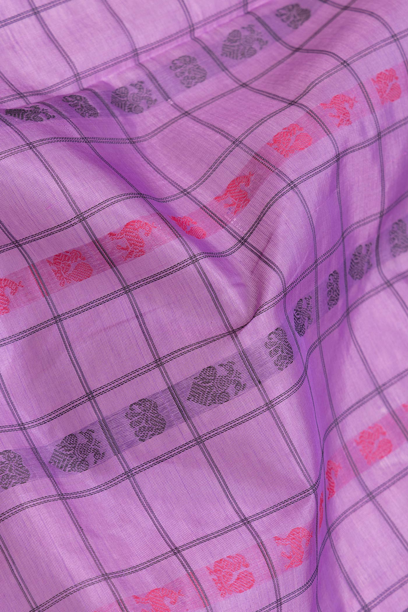Lavender Silk Cotton Saree - Image 2