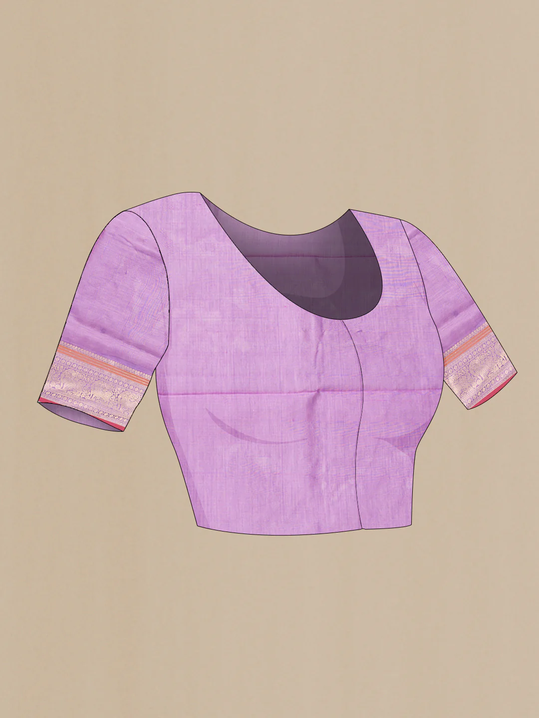 Lavender Silk Cotton Saree - Image 4