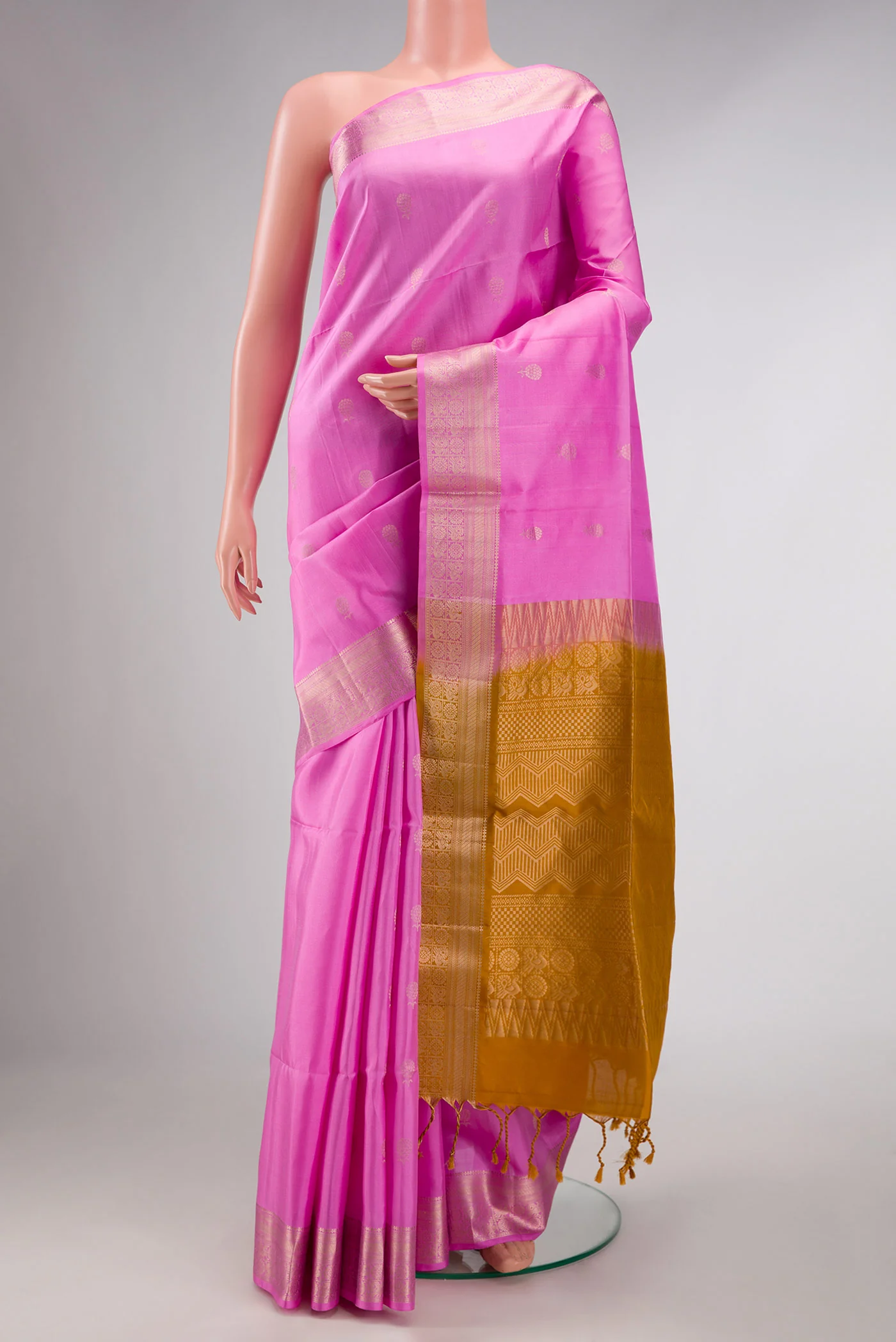 Rose pink Soft Silk Saree