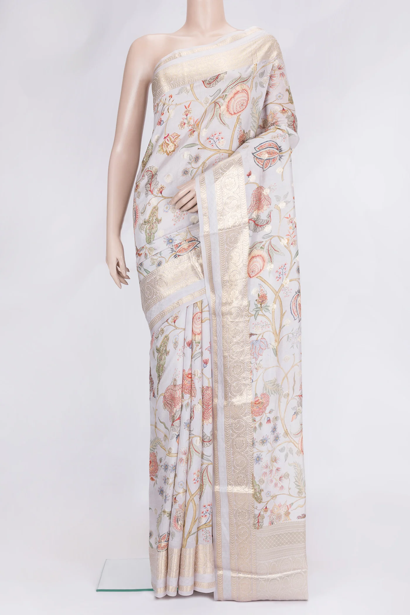 Lavender Tussar Silk Saree