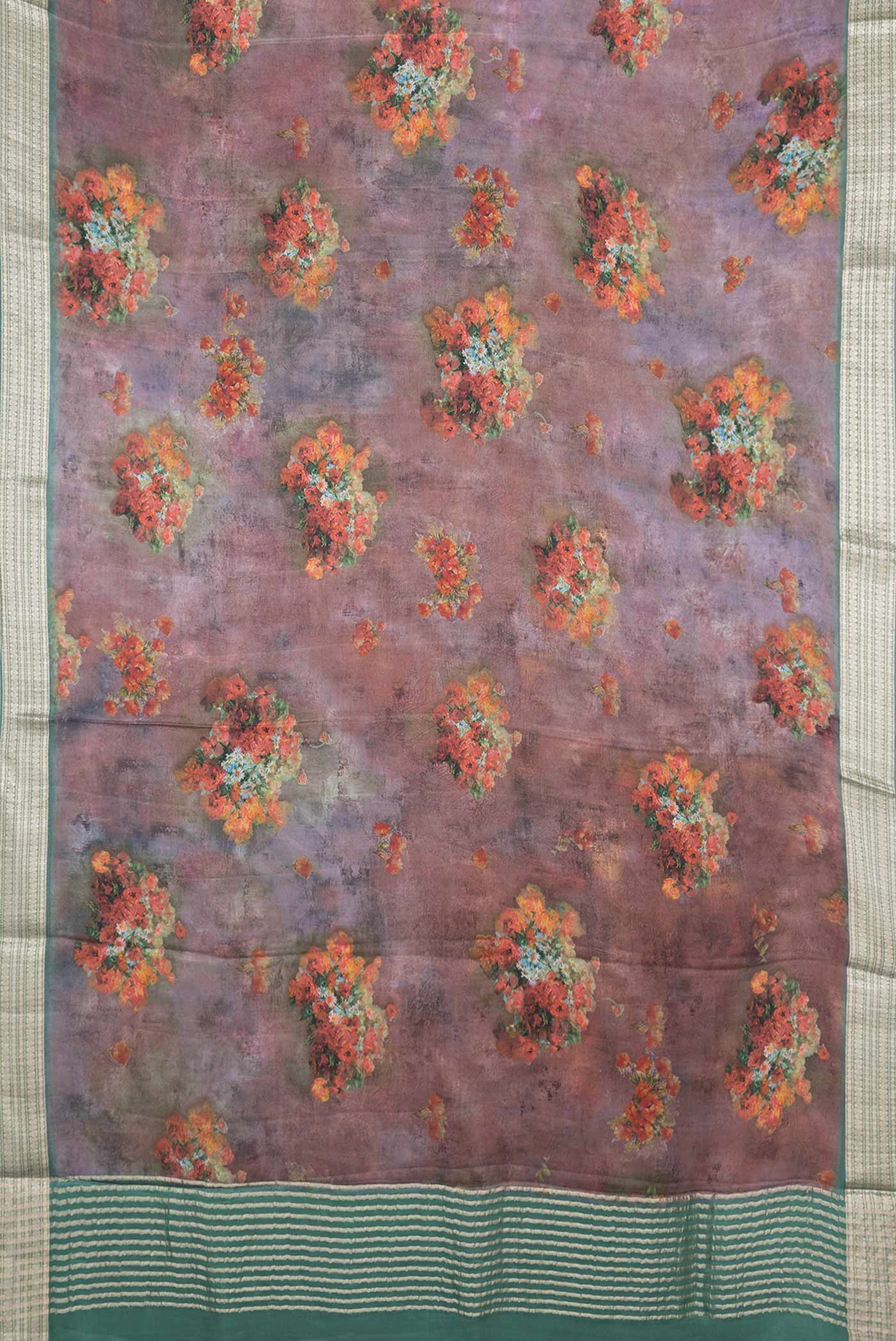 Mauve Satin Silk Saree - Image 6