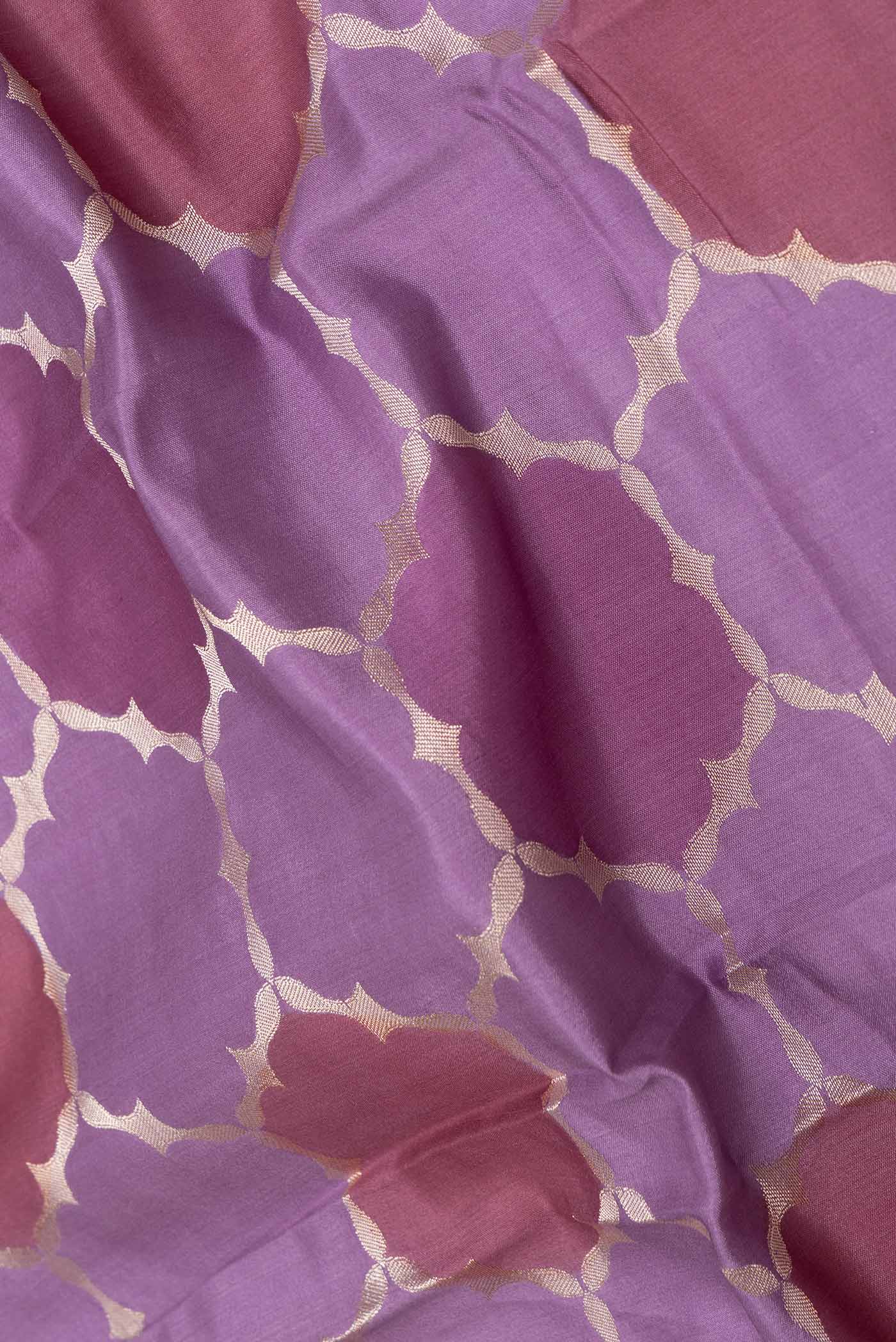 Lavender Banarasi Raw Silk Saree - Image 2
