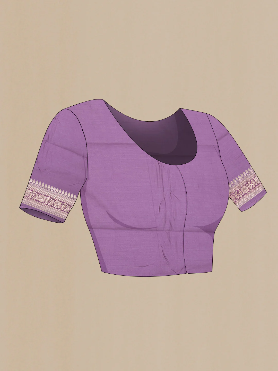 Lavender Banarasi Raw Silk Saree - Image 4