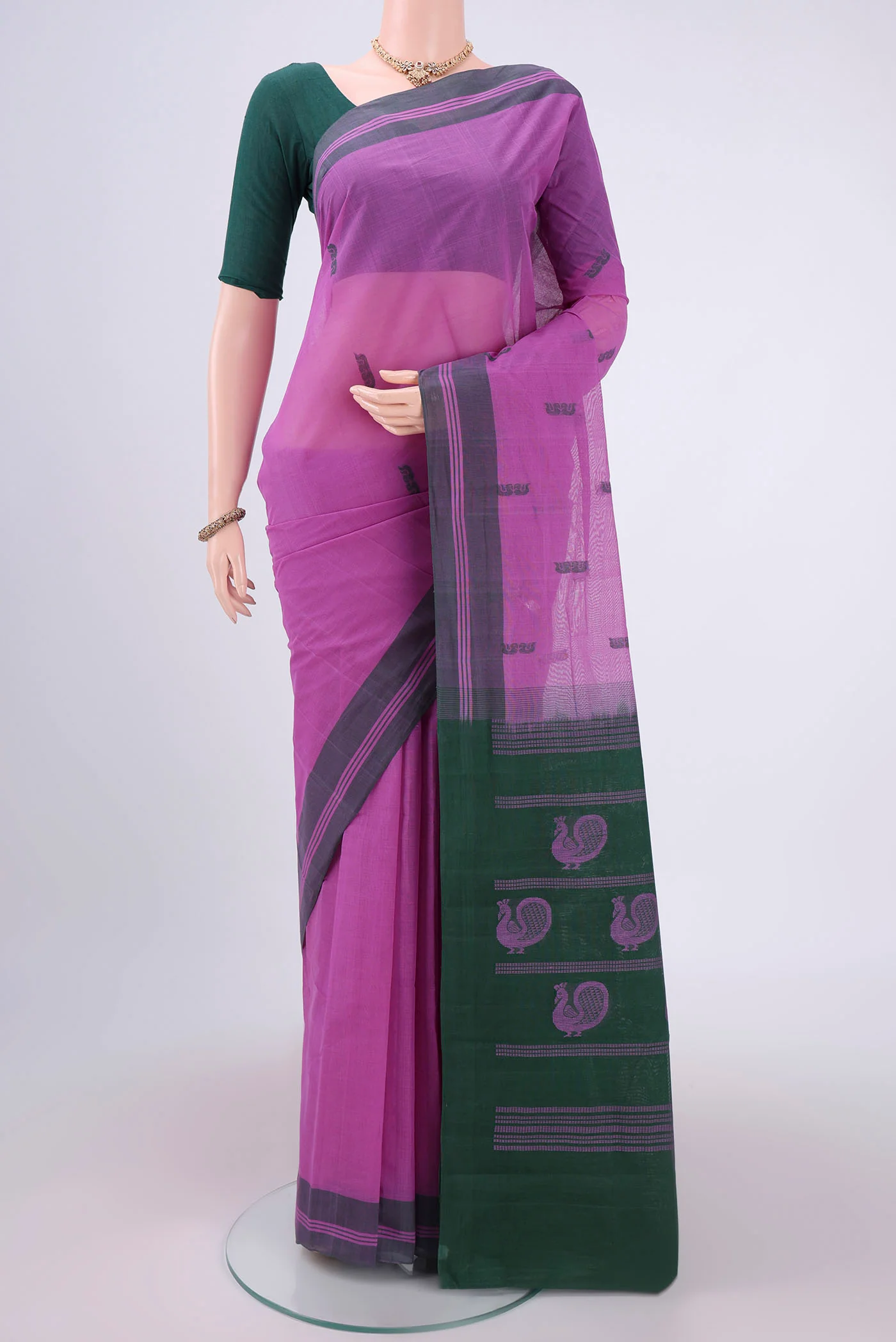 Lavender Kanchi Cotton Saree