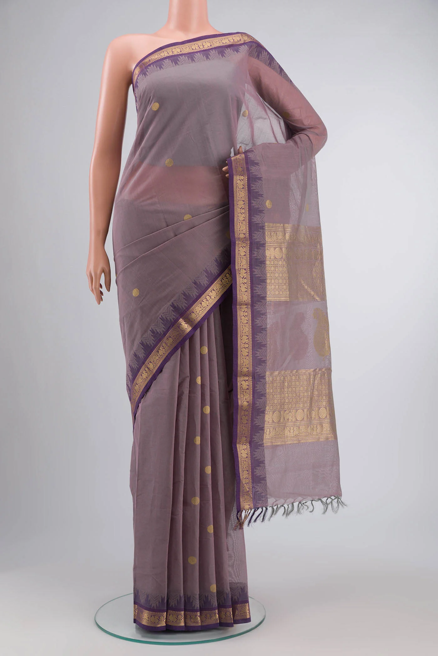 Lavender Kanchi Cotton Saree