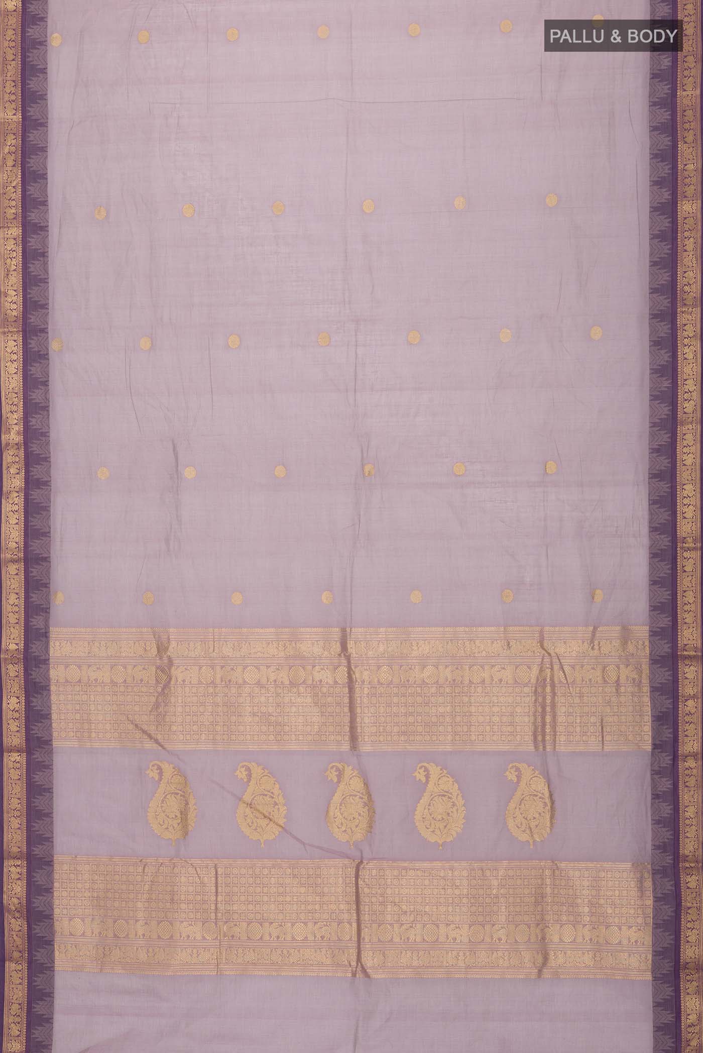 Lavender Kanchi Cotton Saree - Image 3
