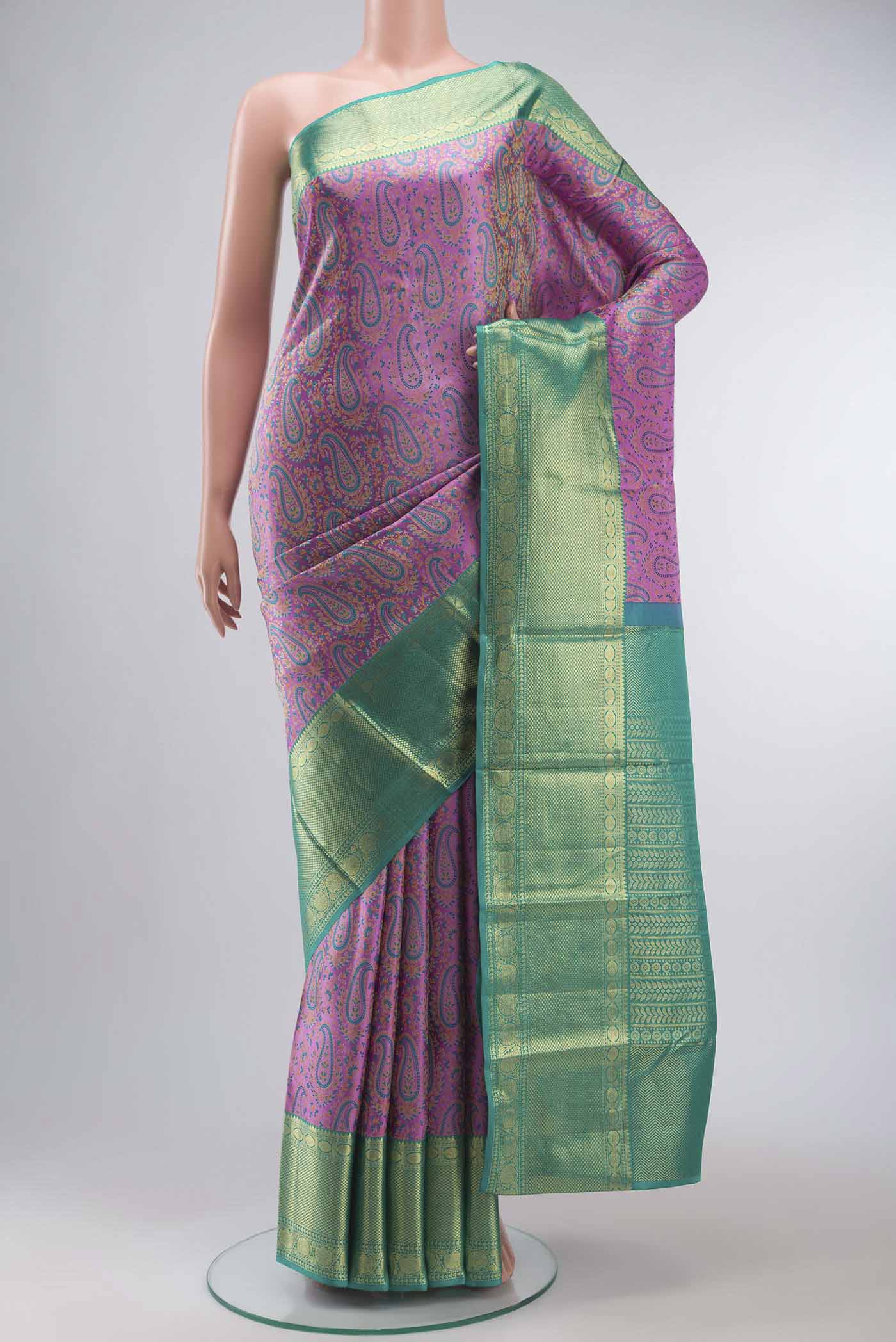 Lavender Kanchipuram Silk Saree