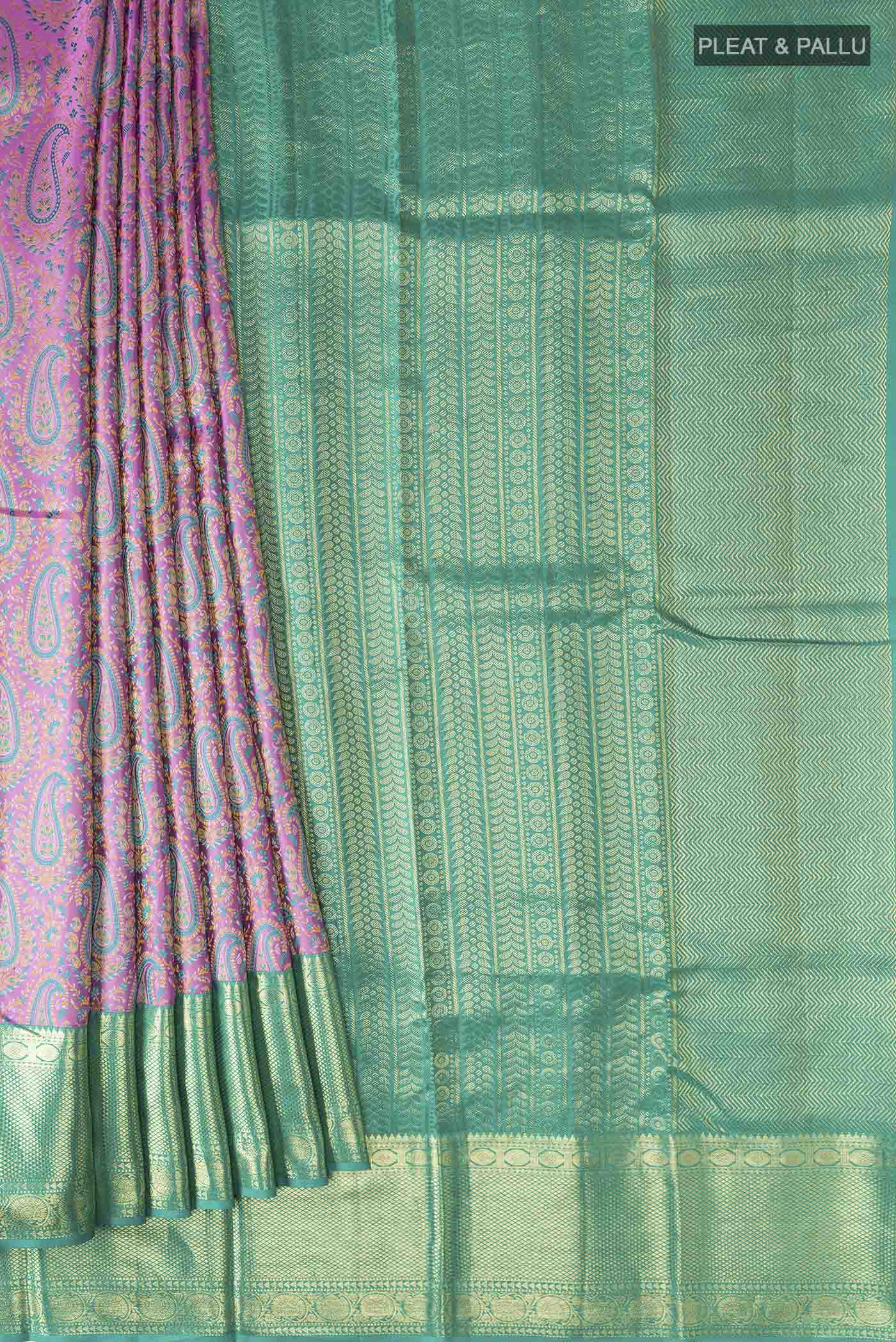 Lavender Kanchipuram Silk Saree - Image 4