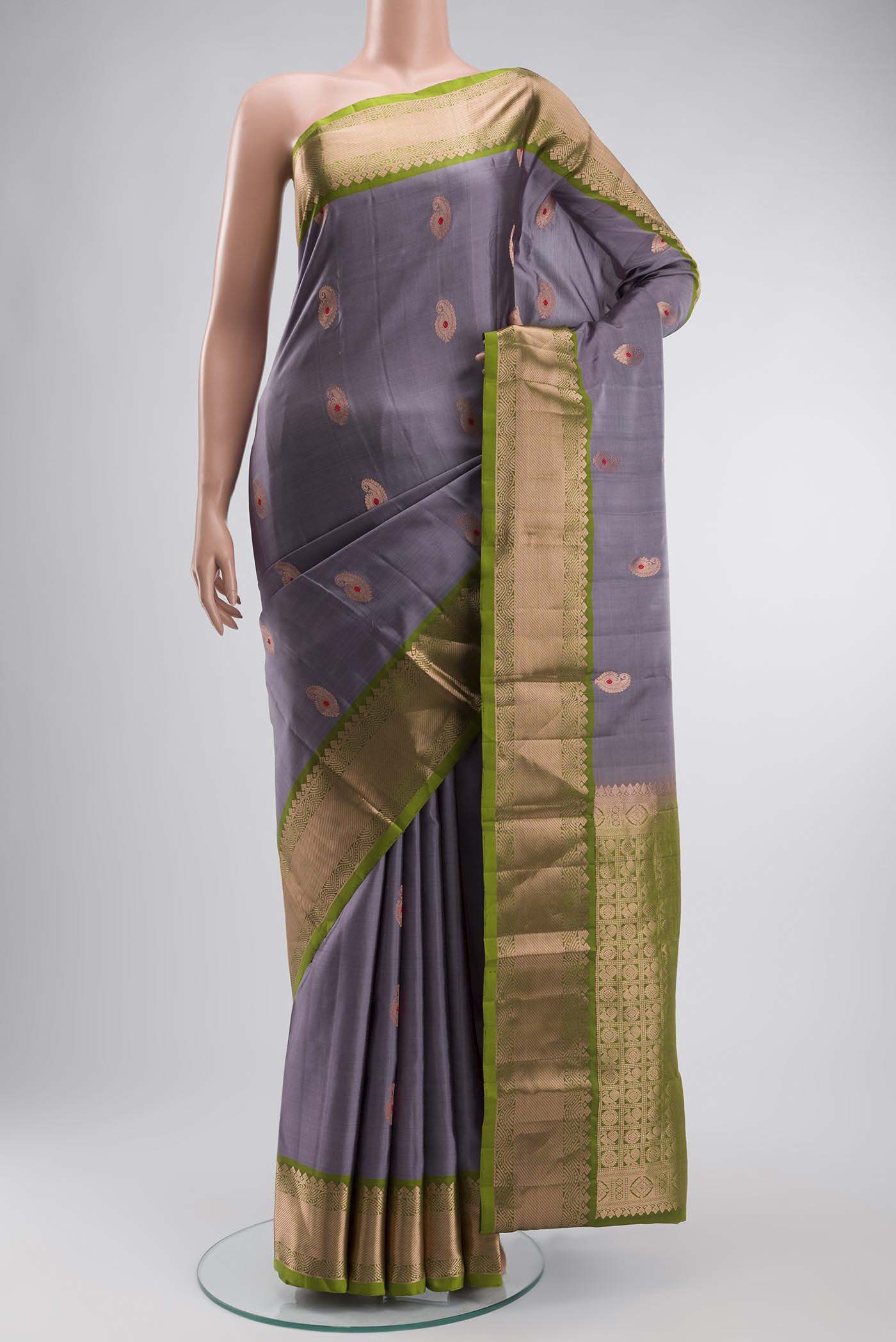 Grey Kanjivaram Silk Saree