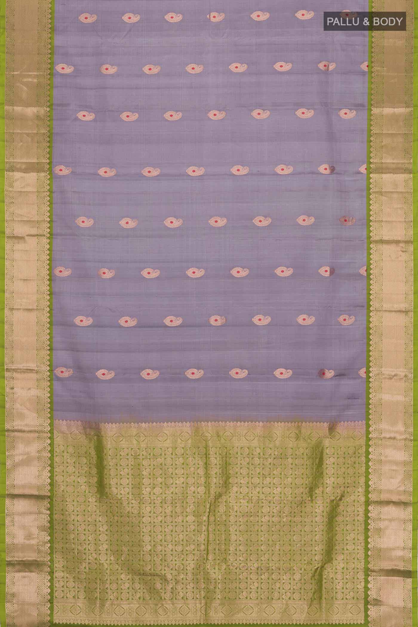 Grey Kanjivaram Silk Saree - Image 6