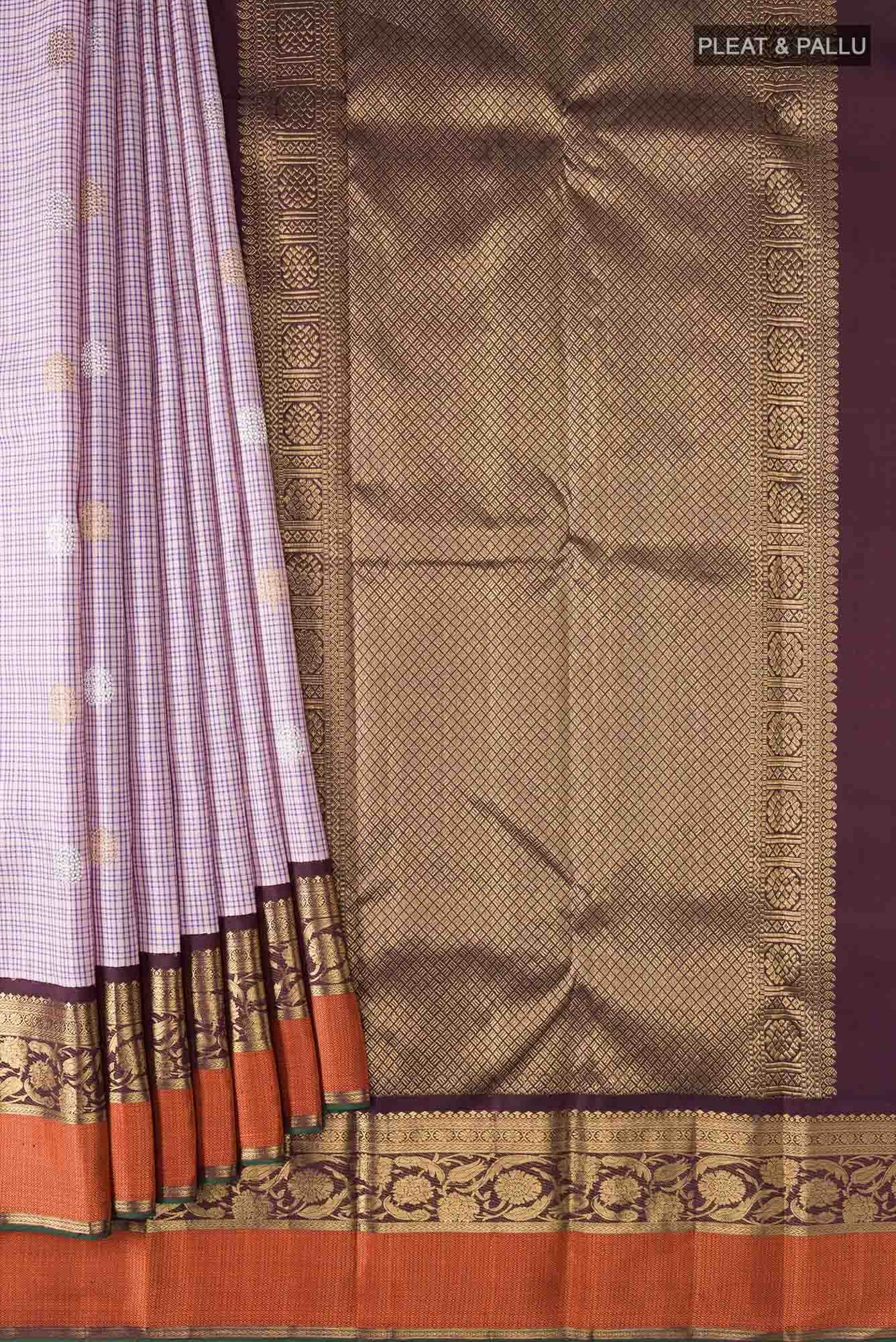 Lavender Kanchipuram Silk Saree - Image 2