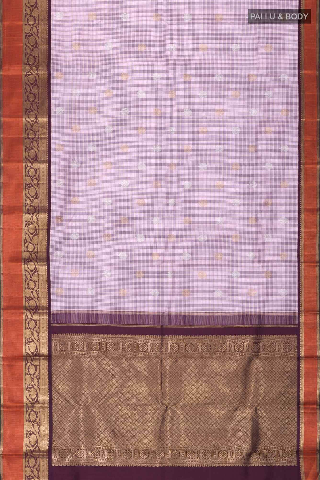 Lavender Kanchipuram Silk Saree - Image 4