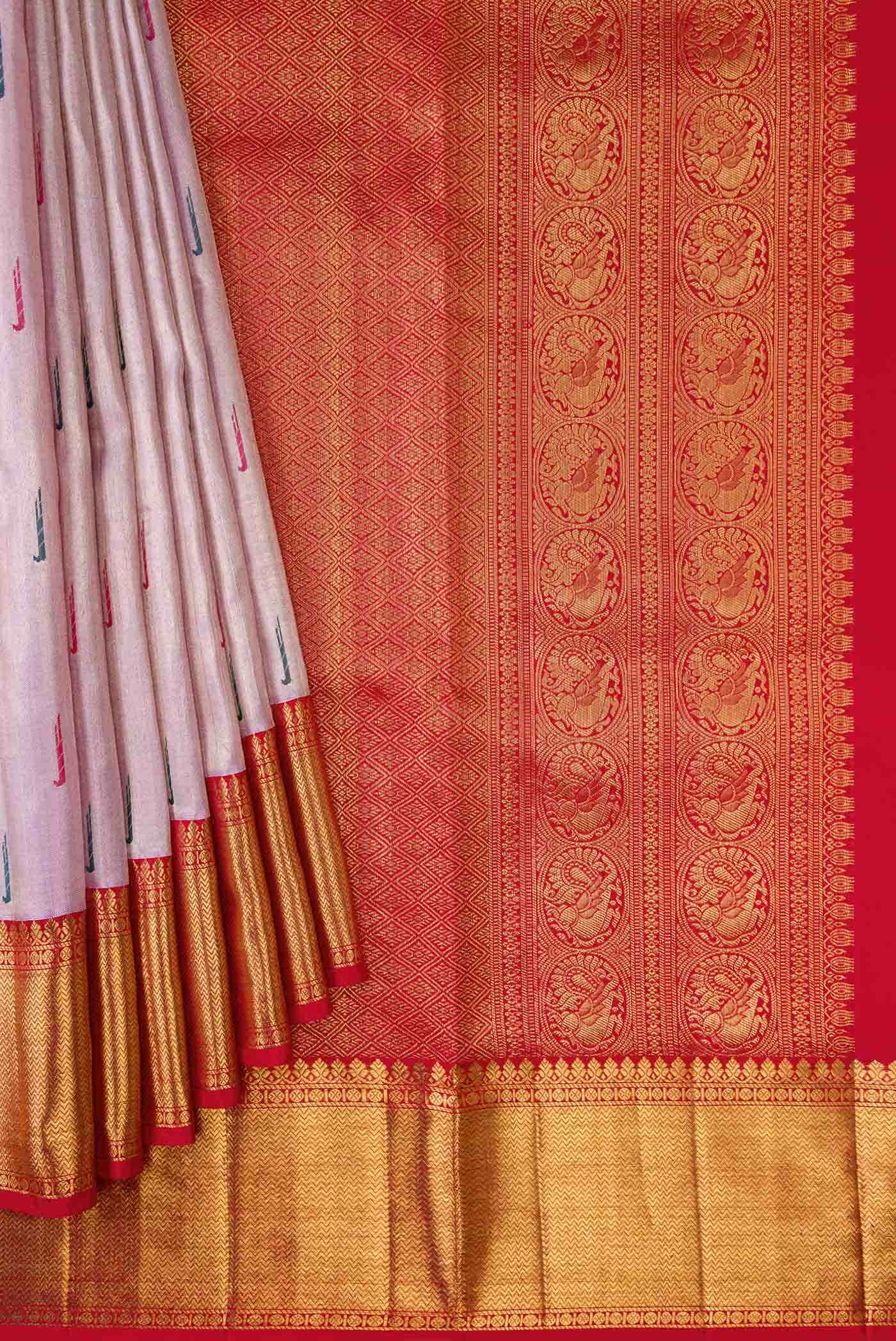 Lavender Kanjivaram Tissue Silk Saree - Image 2