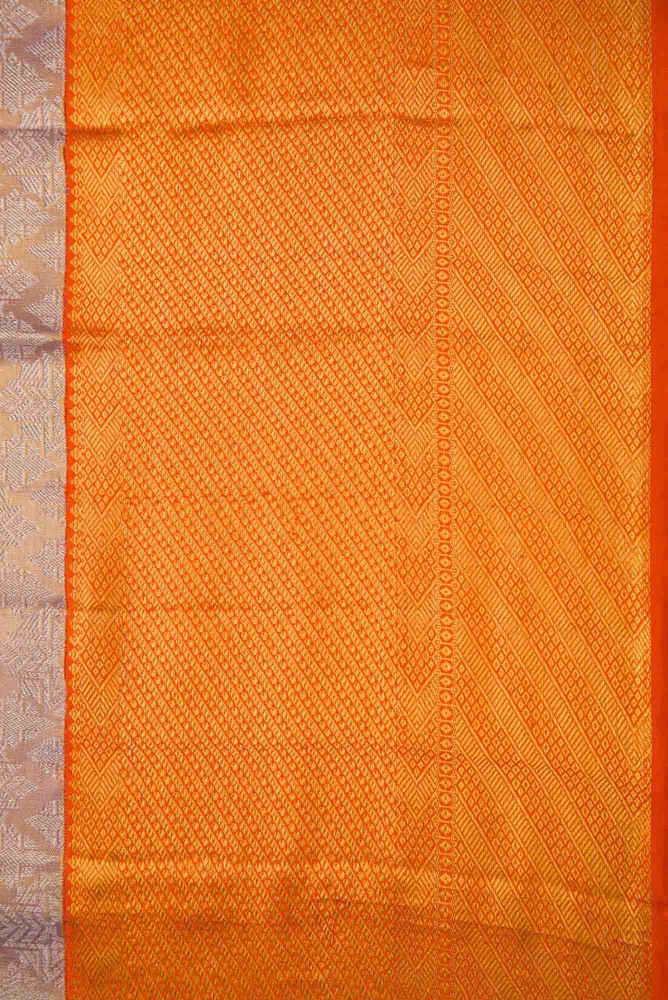 Lavender Dual Tone Kanjivaram Tissue Silk Saree - Image 5